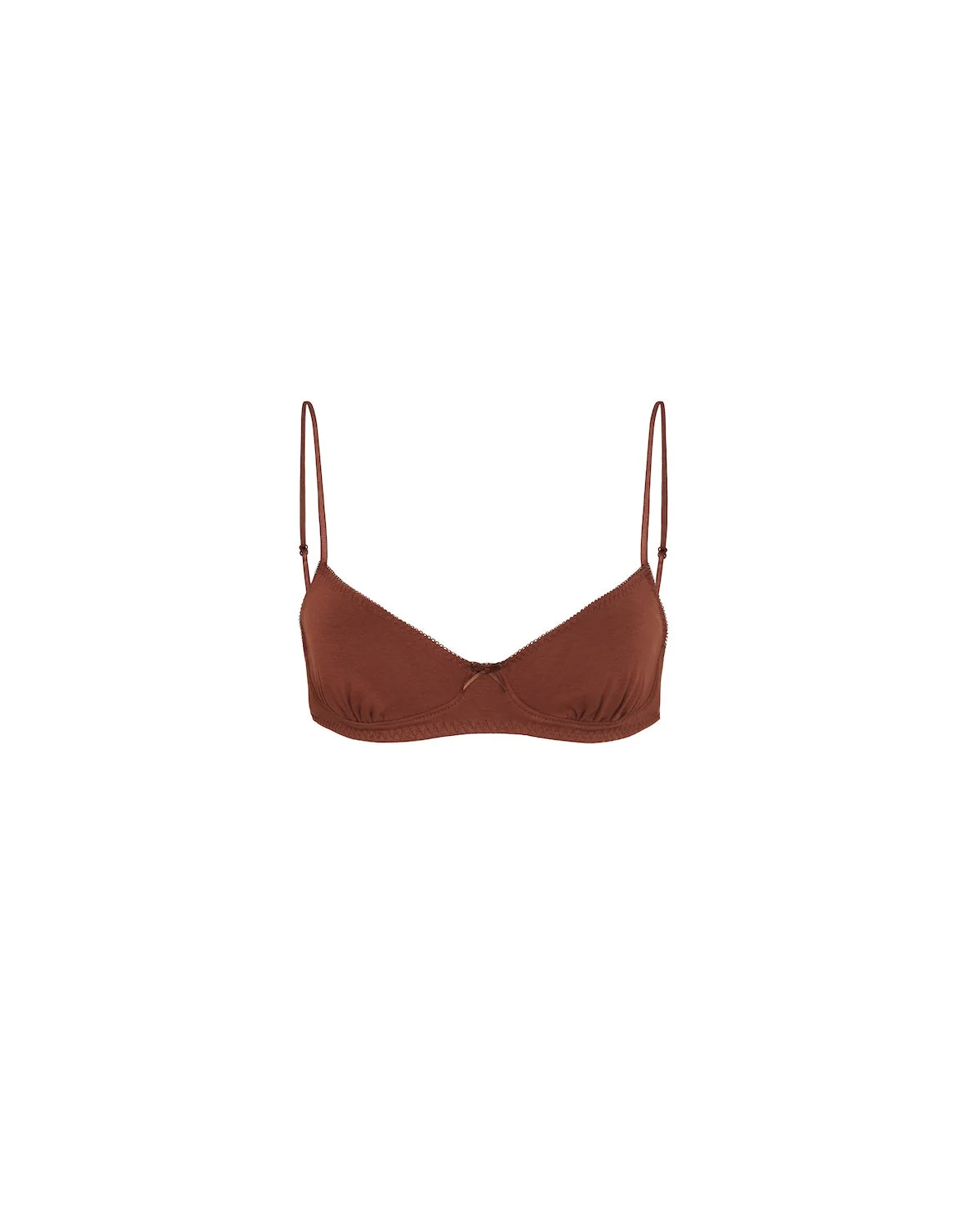 The Petite Bra: Cotton Jersey Brown - 1