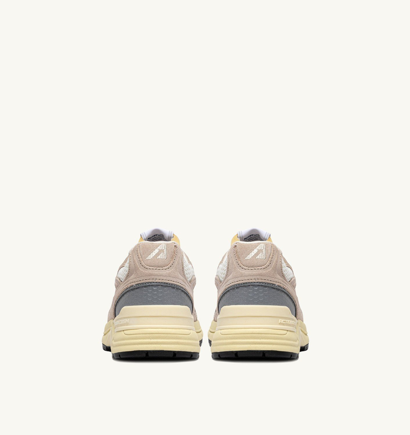 HYPERWAY SNEAKERS IN SAND BROWN AND SILVER-TONE SUEDE AND MESH - 3