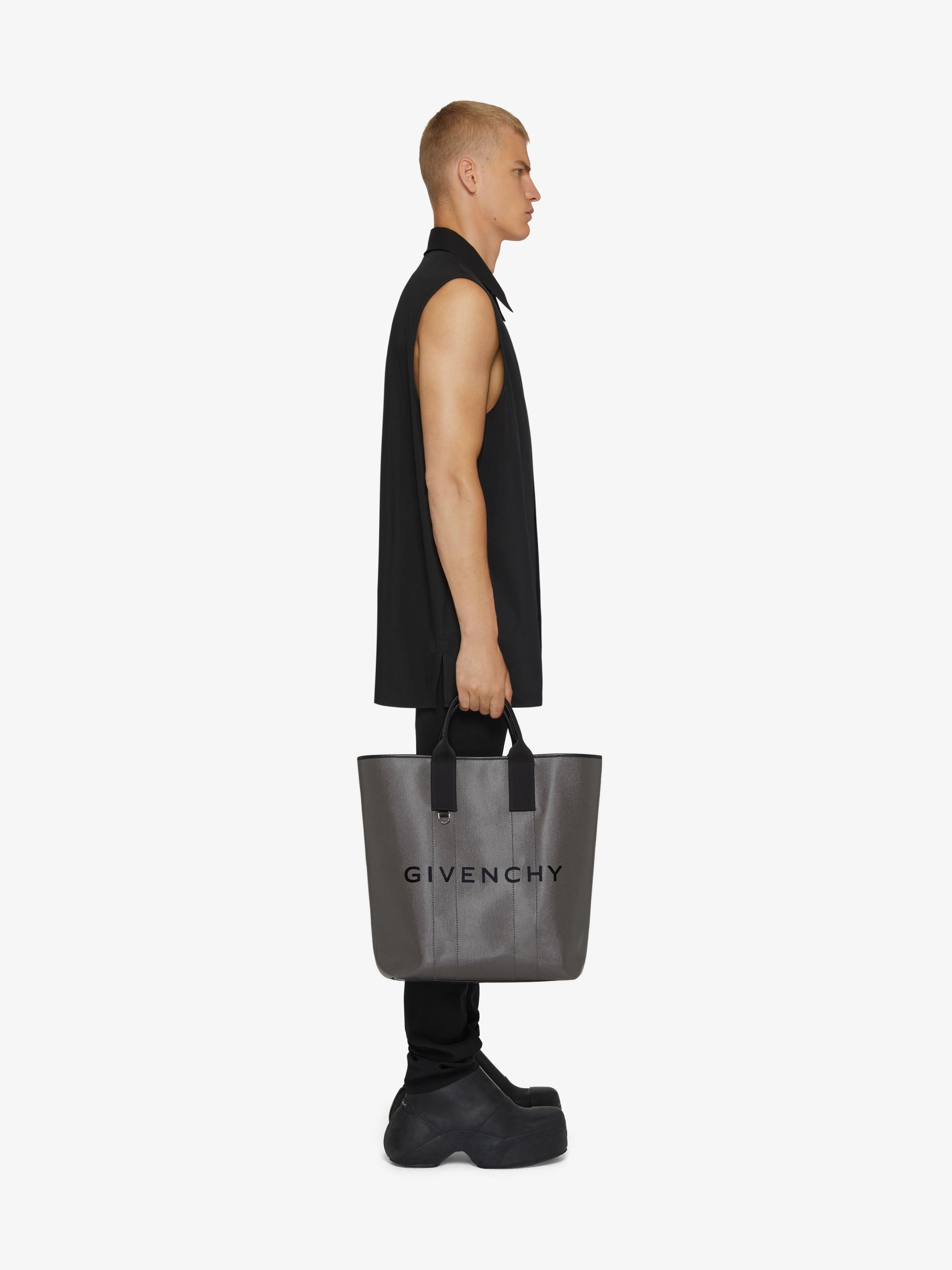 LARGE G-ESSENTIALS TOTE BAG IN COATED CANVAS - 2