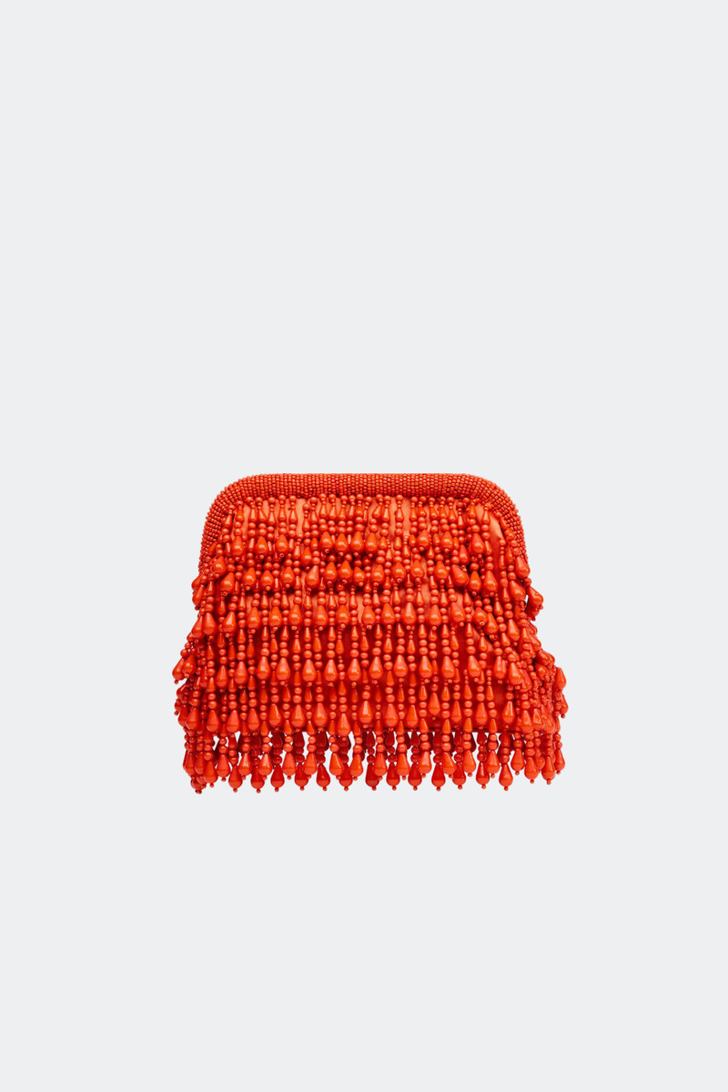 SIMONMILLER Beaded Drop Clutch In Orange outlook