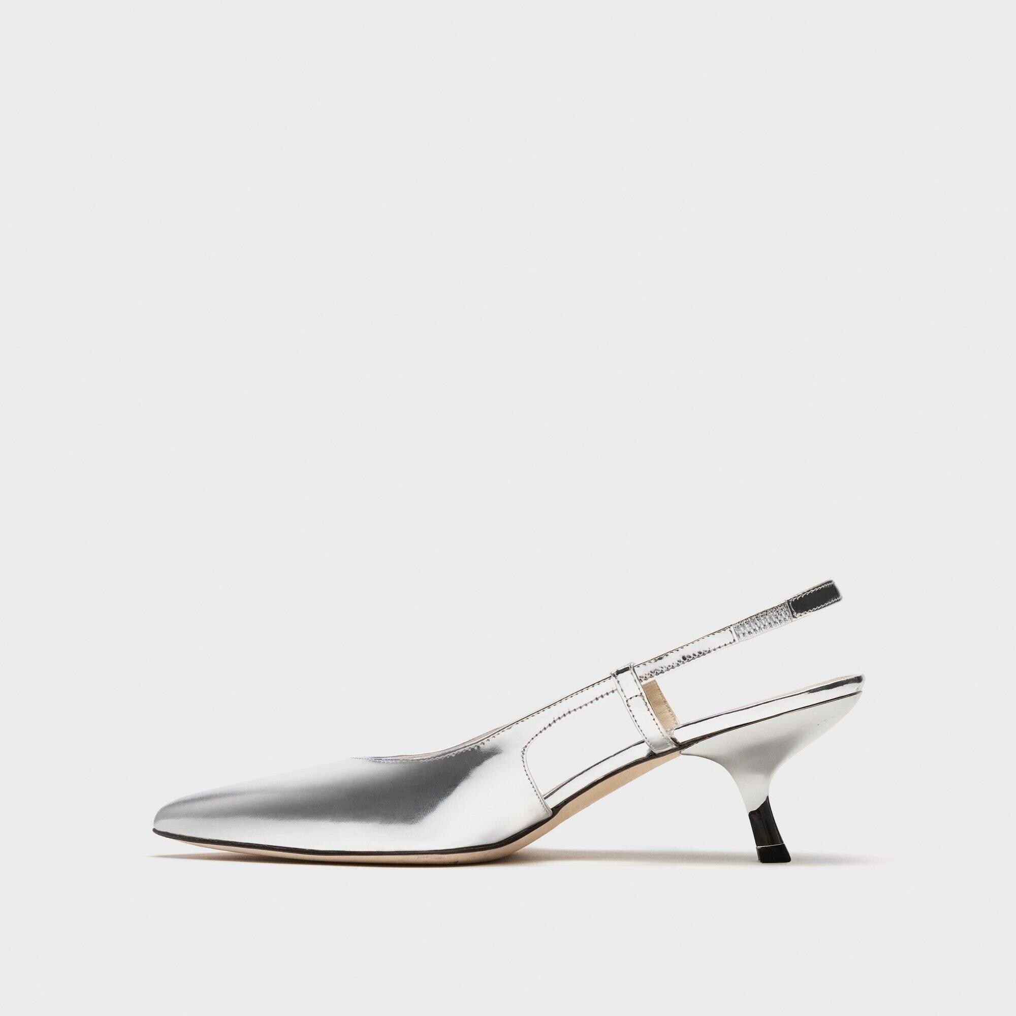 Micro Slingback Pump in Metallic Leather - 3