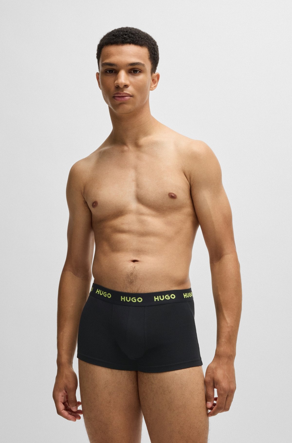 THREE-PACK OF STRETCH-COTTON TRUNKS WITH LOGO WAISTBANDS - 2