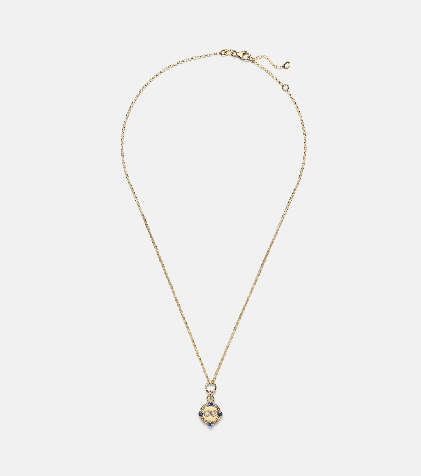 Infinite Gratitude 18kt gold necklace with diamonds and sapphires - 1
