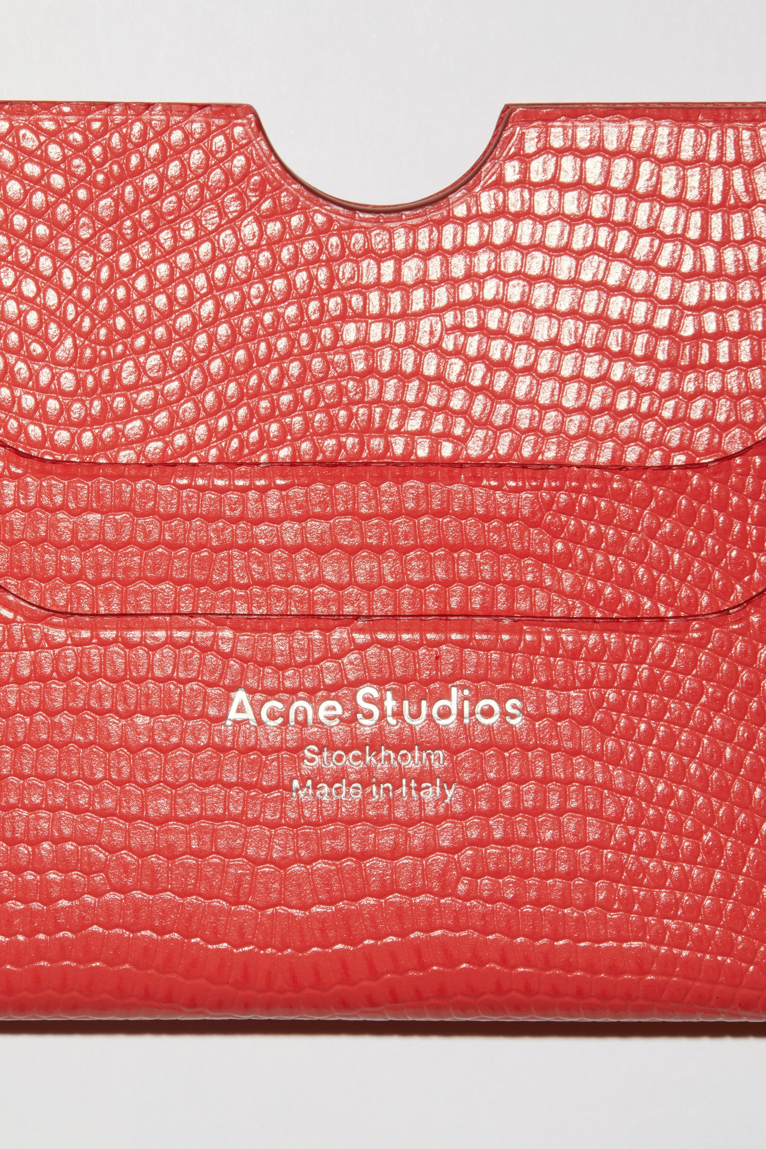 Leather card case - Bright Red - 4