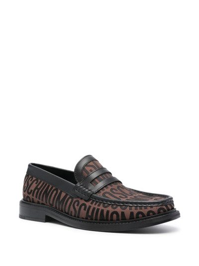 Moschino logo-jacquard canvas loafers outlook