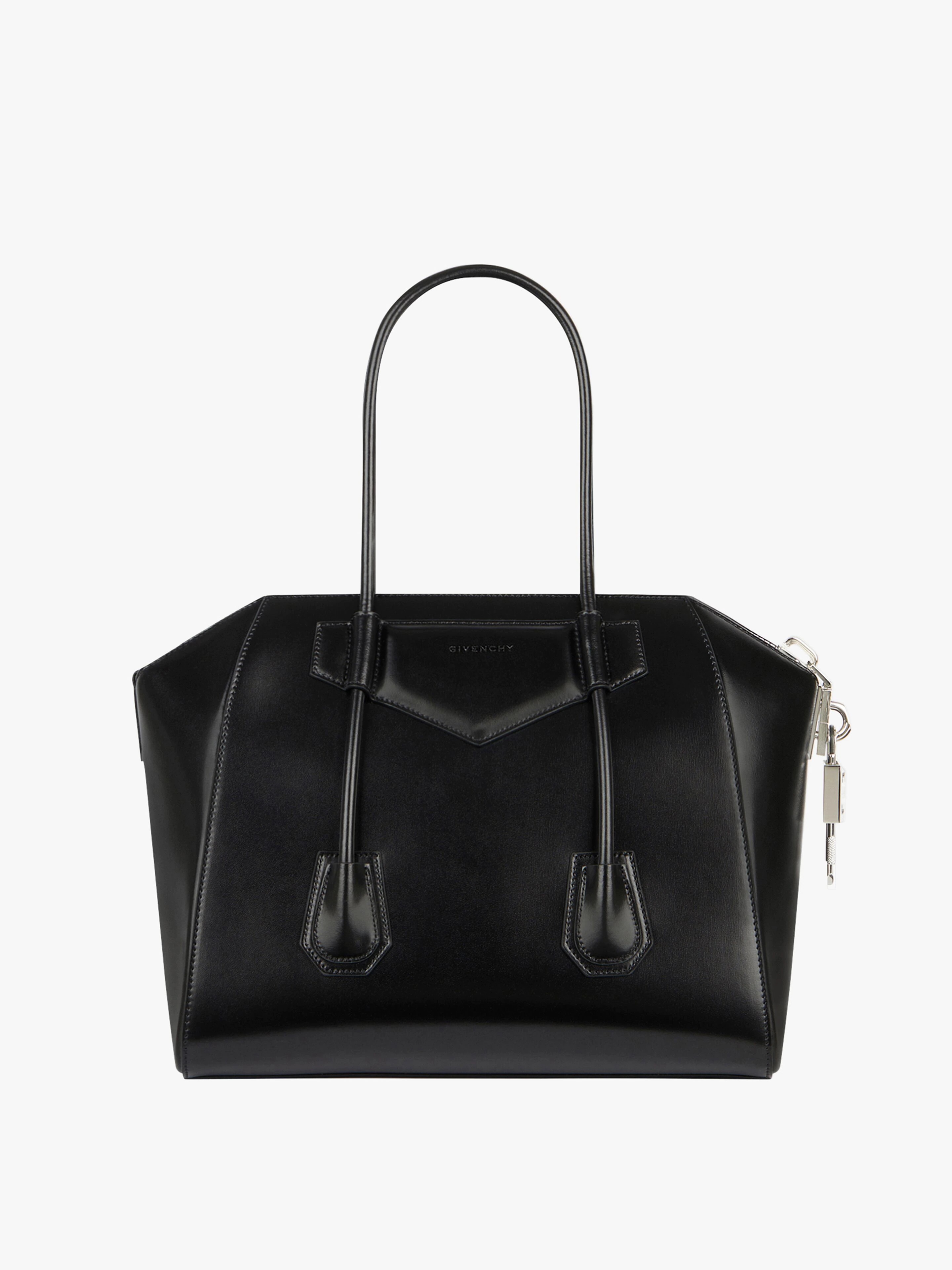 MEDIUM ANTIGONA LOCK BAG IN BOX LEATHER - 4