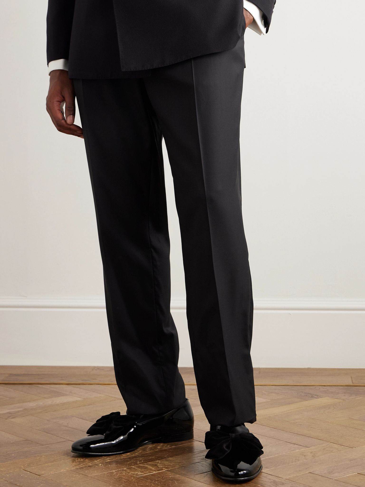 Janser Velvet-Trimmed Patent-Leather Loafers Black - 2
