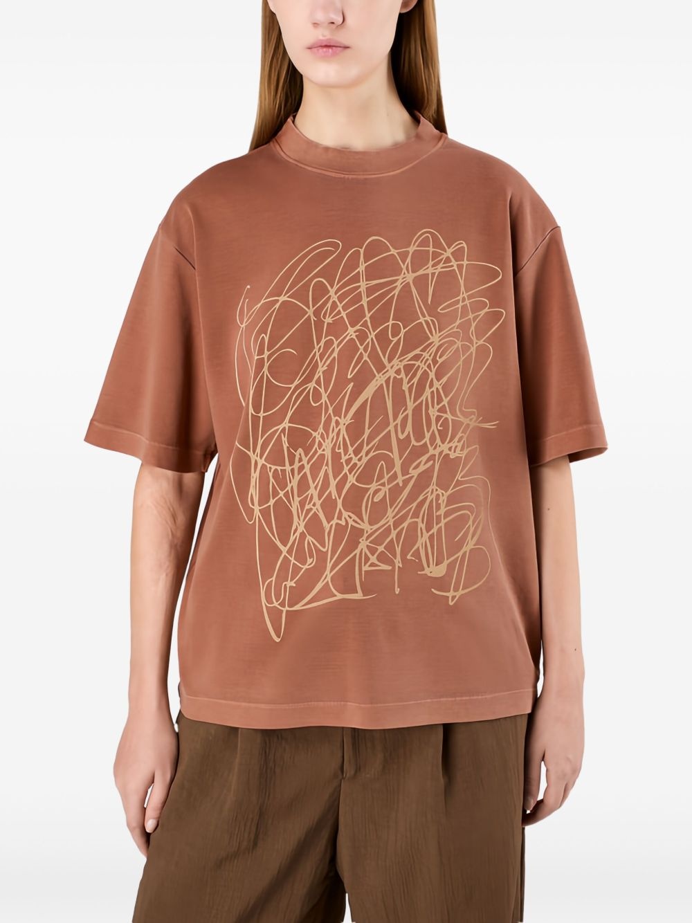 cut-out detail T-shirt - 3
