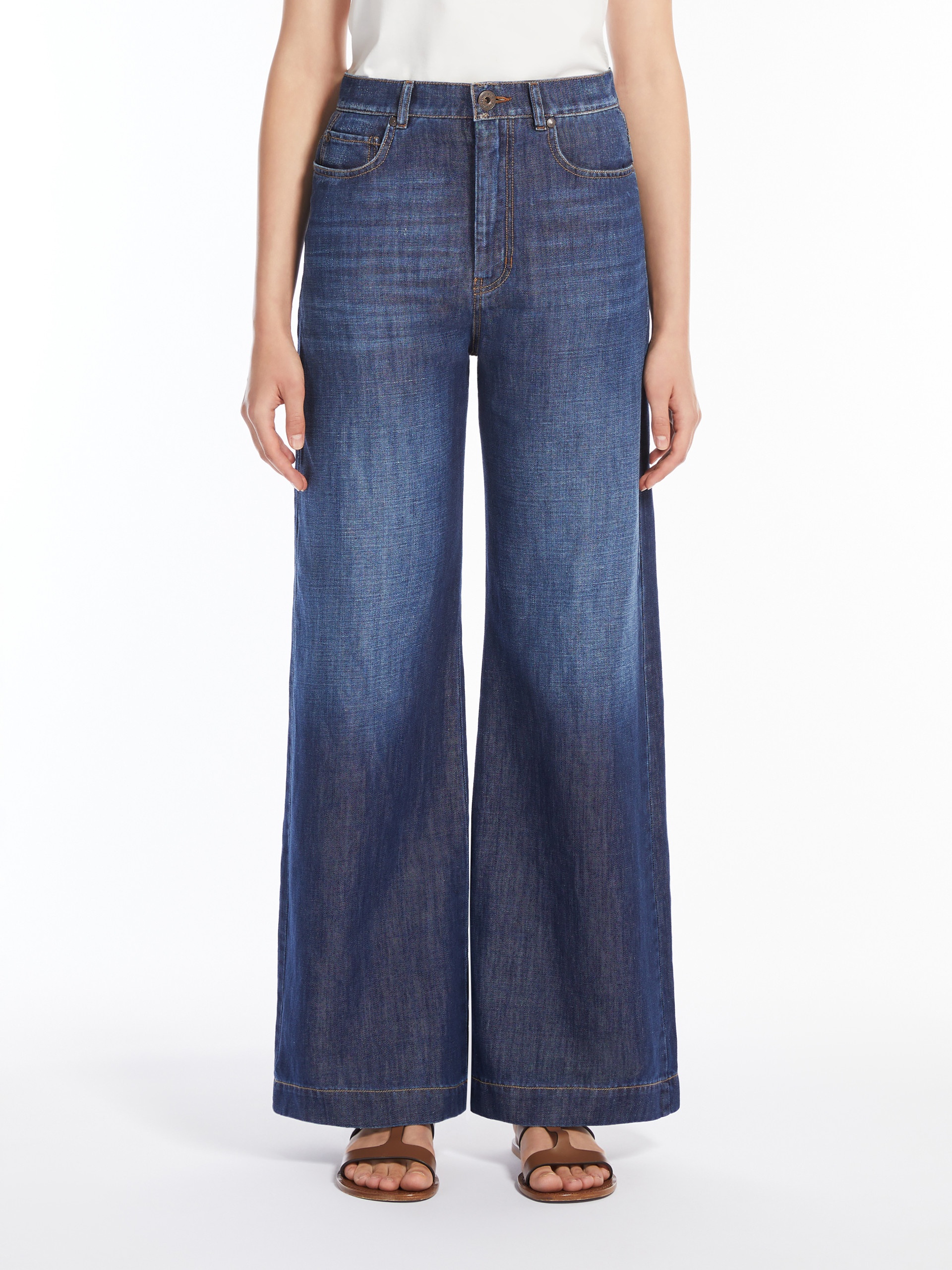 VOLPINO Linen and cotton denim jeans - 3