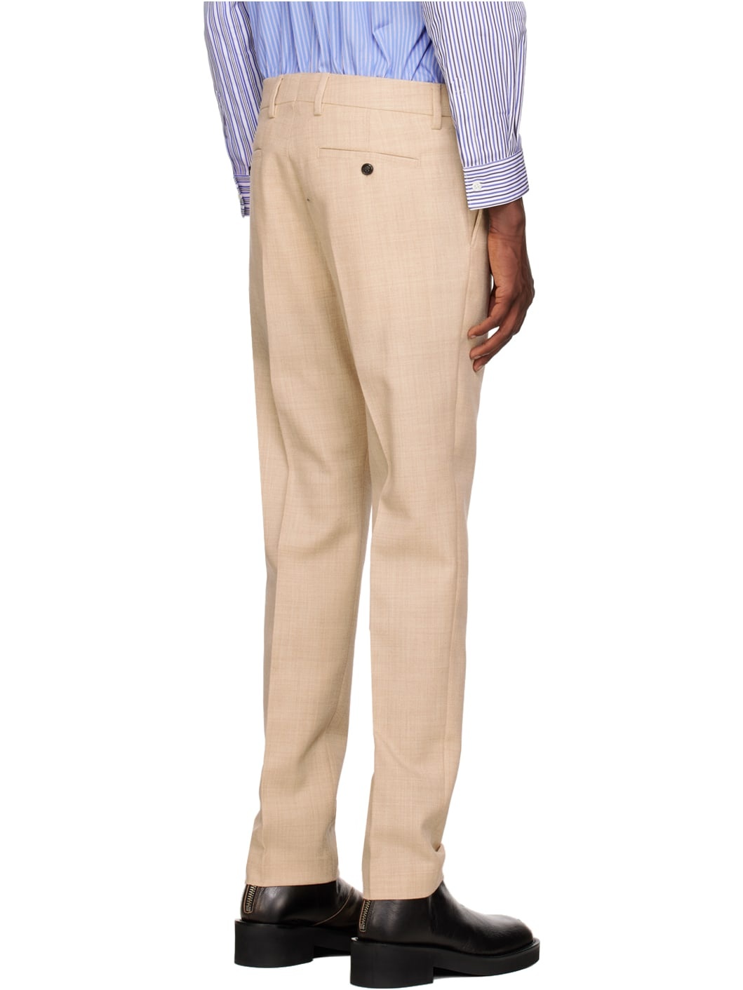 Beige Cigarette Trousers - 3