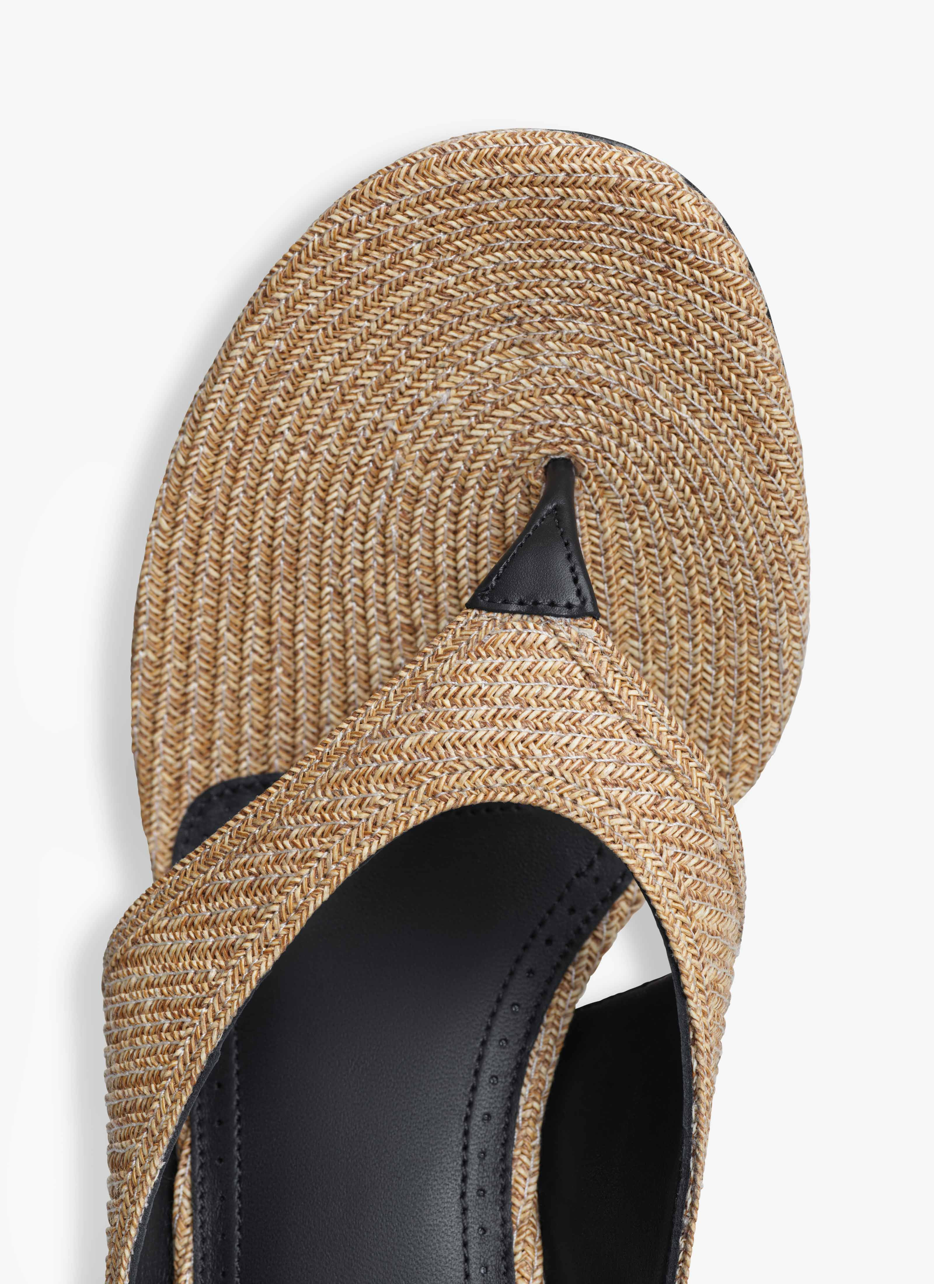 CUBE THONG MULES IN PAPER STRAW - 5