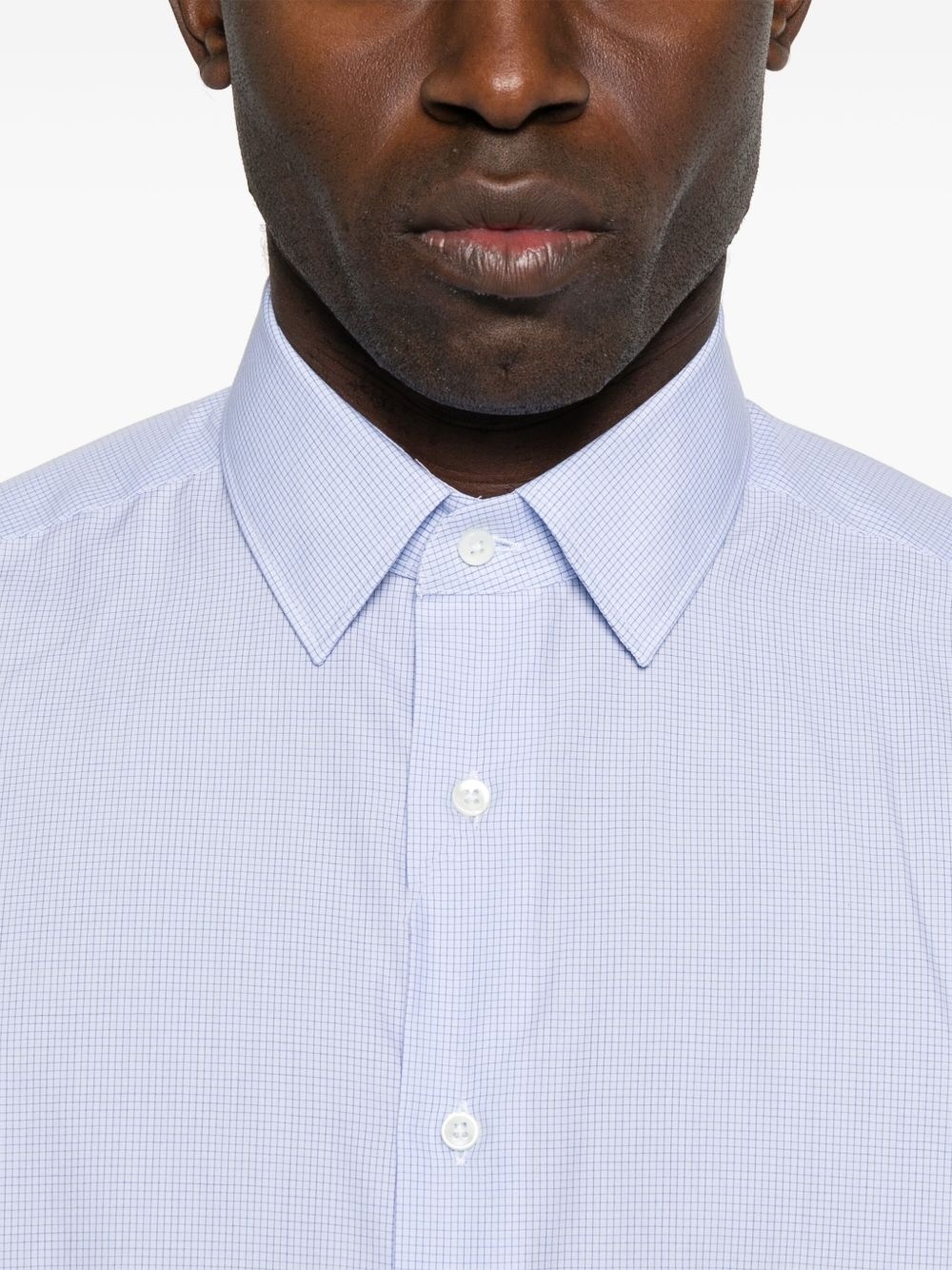 grid-pattern shirt - 5