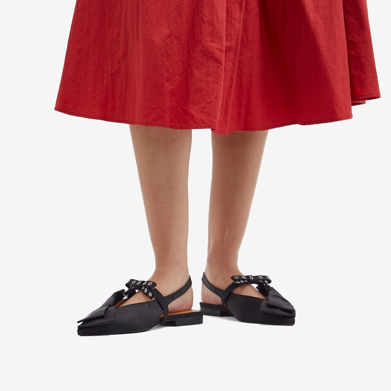 GANNI GANNI Big Bow Slingback Ballerina outlook