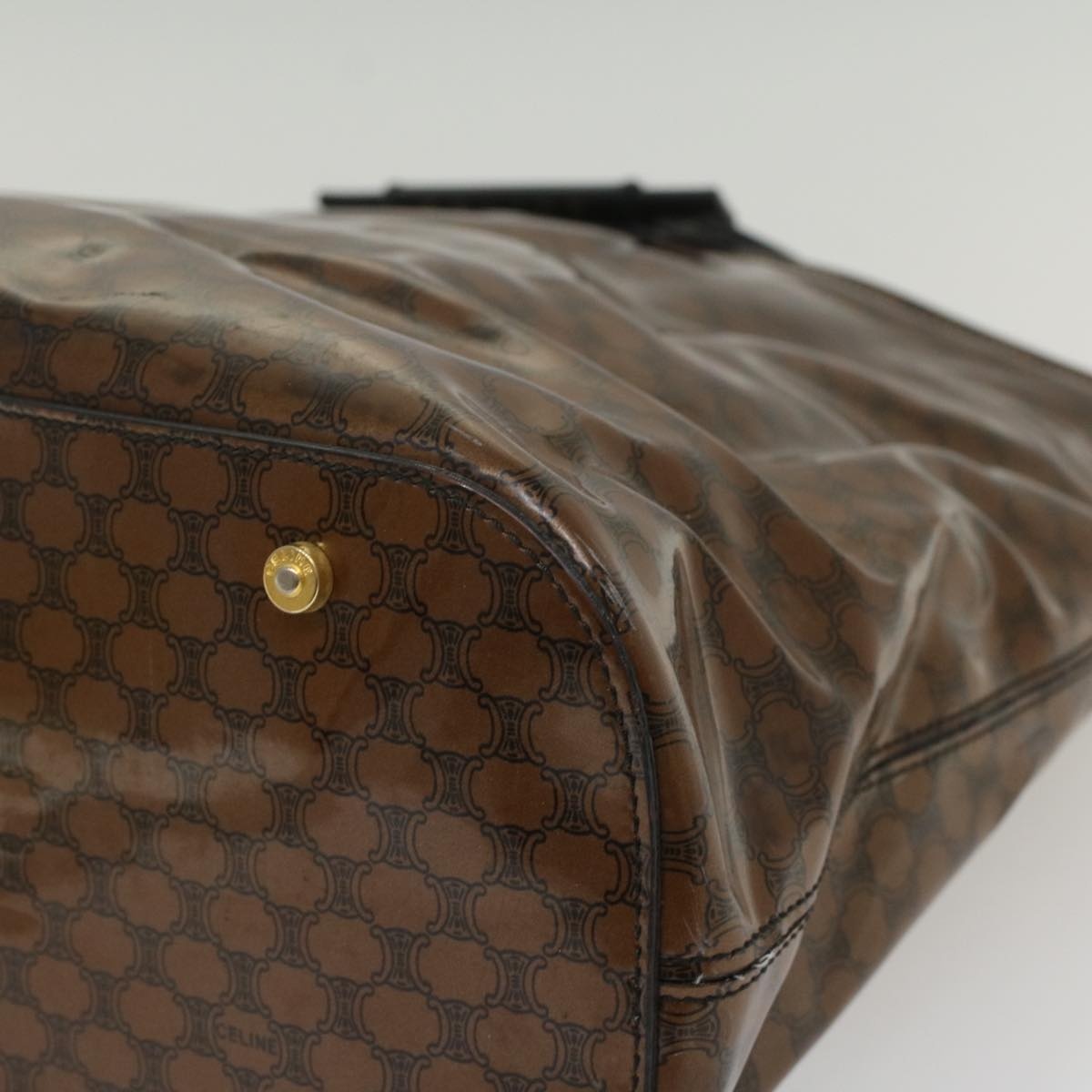 CELINE Macadam Canvas Hand Bag Enamel Brown - 15