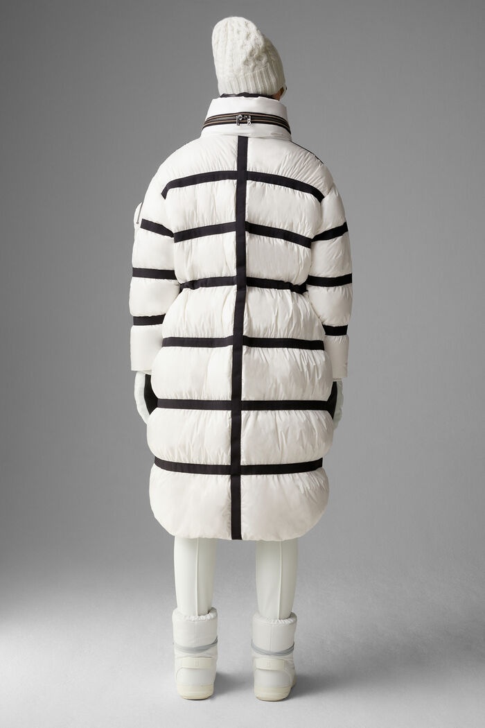 Maxi Down coat in White/Black - 3