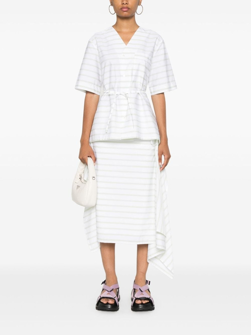 Plan C striped poplin skirt outlook