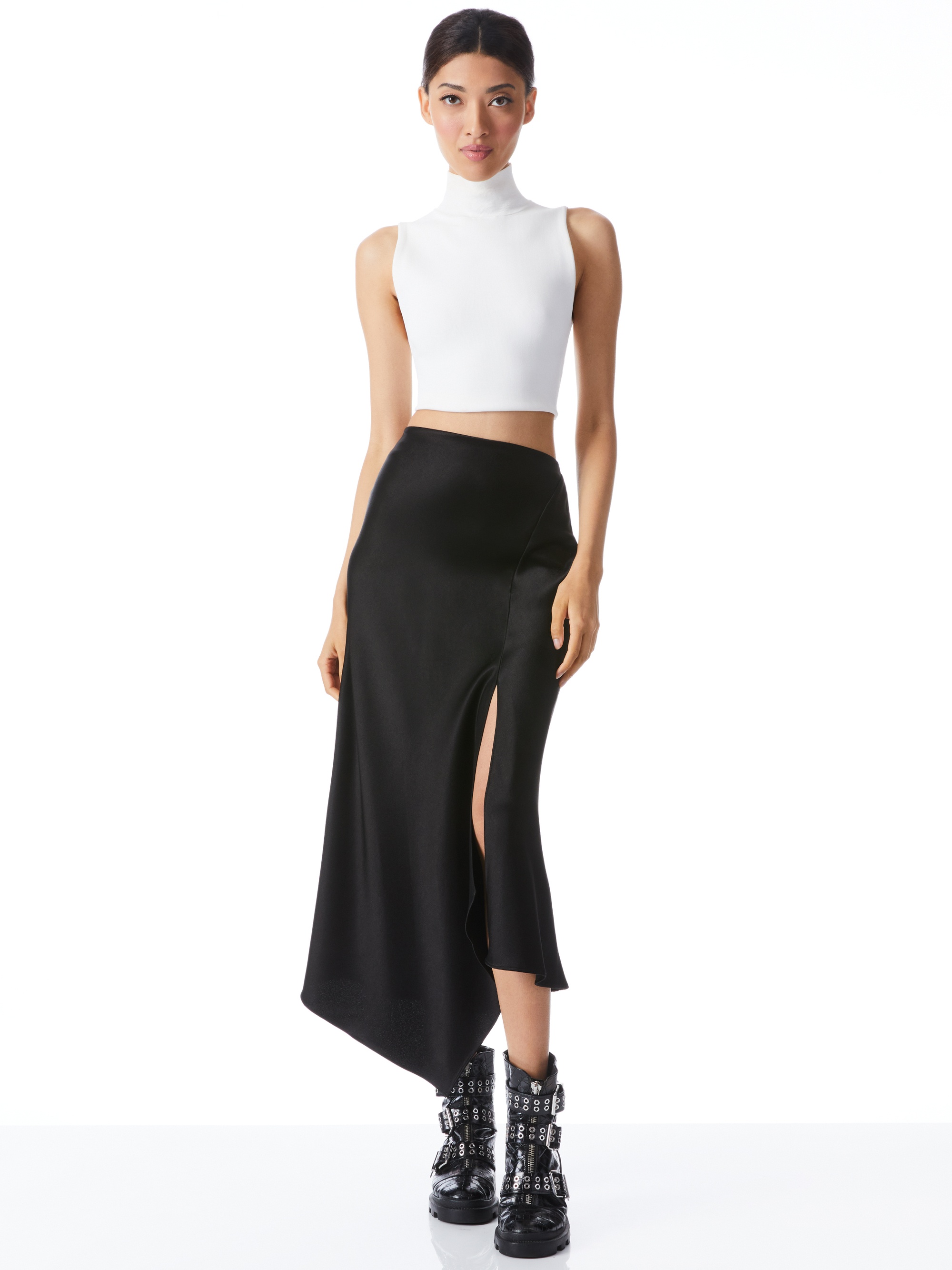 HARMONY DRAPEY ASYMMETRICAL MIDI SKIRT - 4