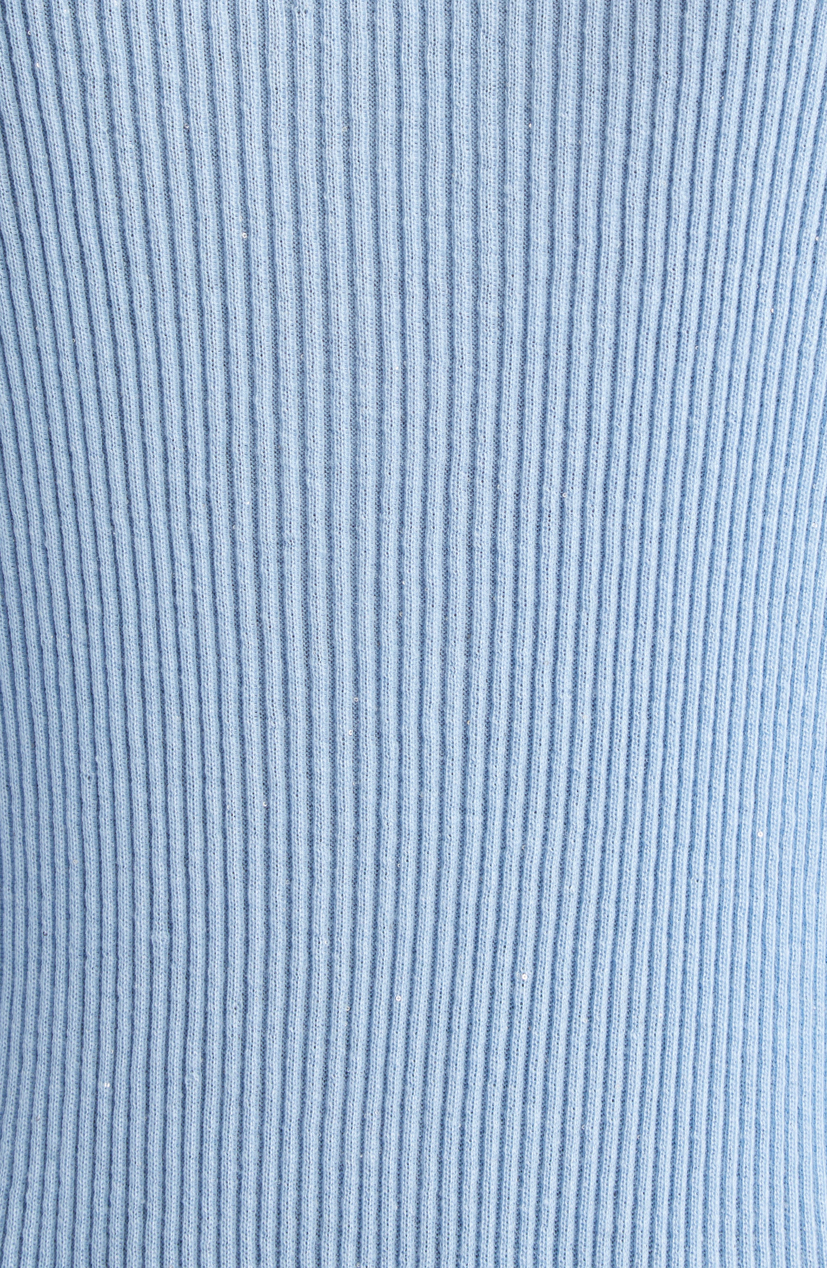 Max Mara Ribera Sequin Rib Fitted Silk & Wool Cardigan in Light Blue at Nordstrom - 6