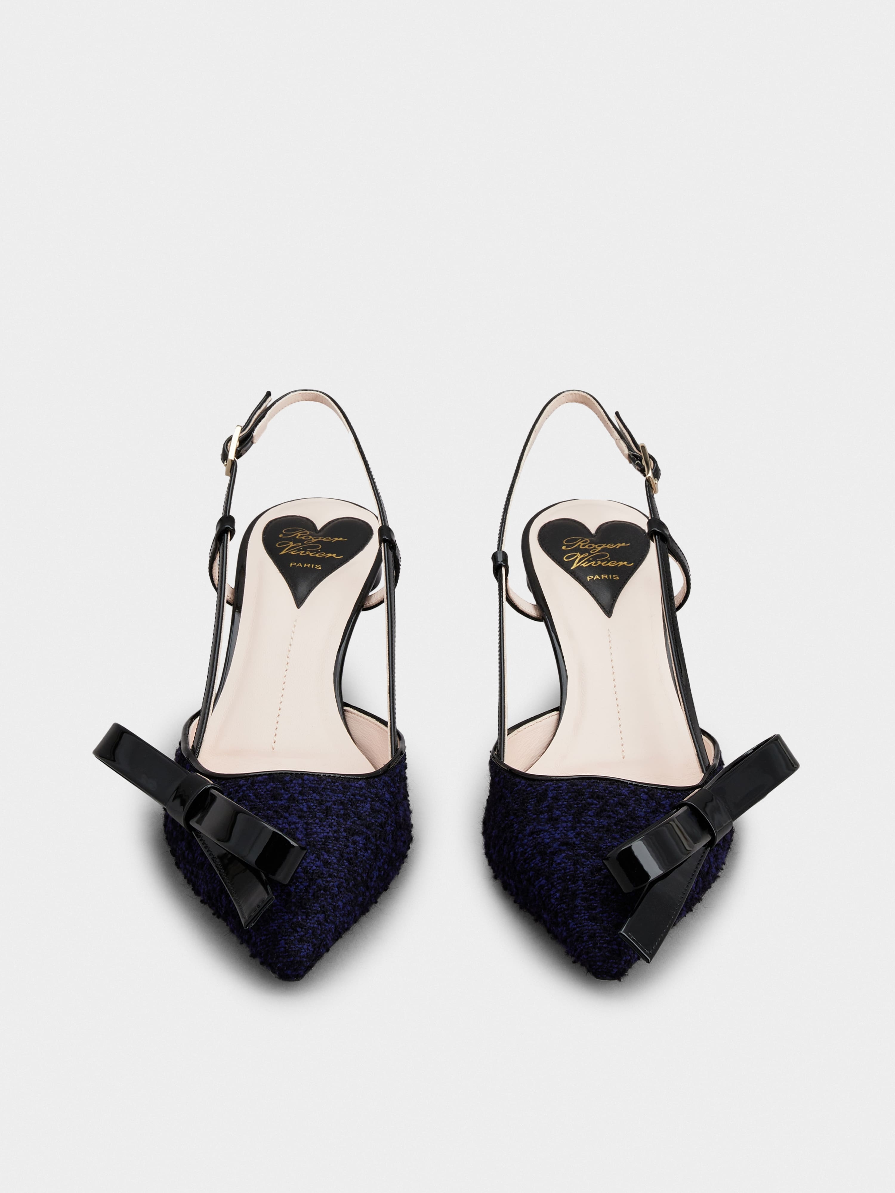Virgule Bow Slingback Pumps in Fabric - 7