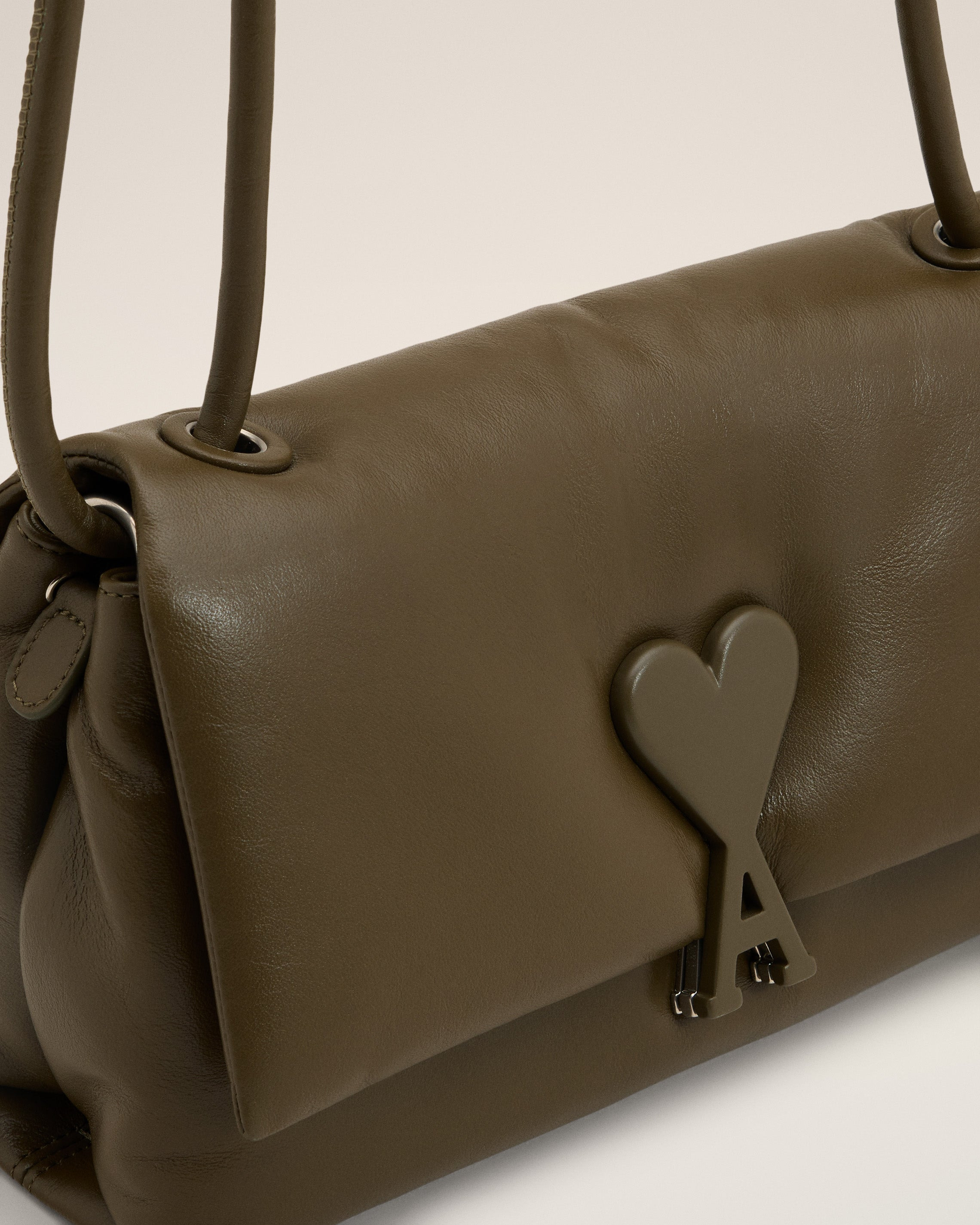 KHAKI LEATHER VOULEZ-VOUS BAG - 5