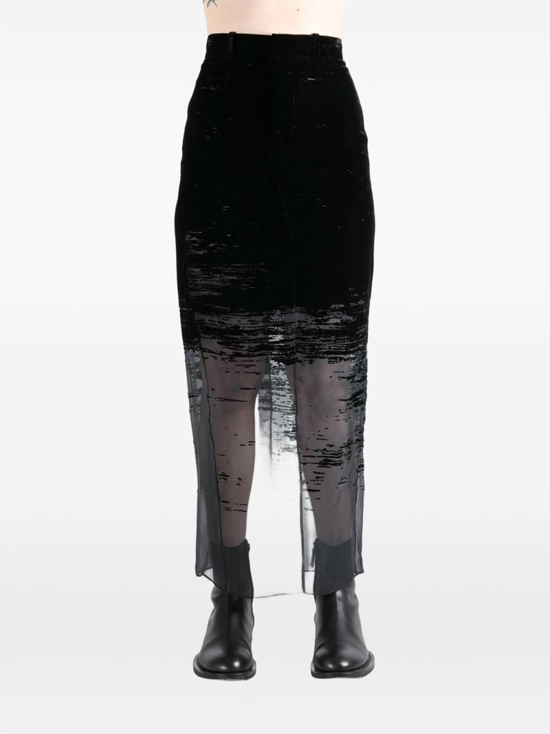 GRACE LING glitch-effect maxi skirt outlook