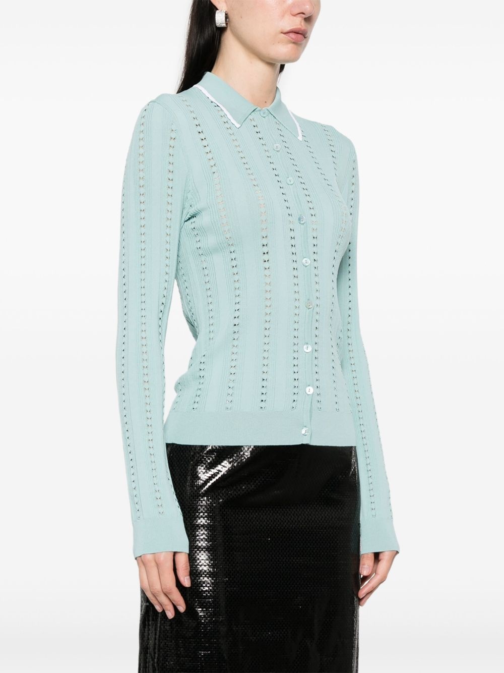 open-knit cardigan - 3