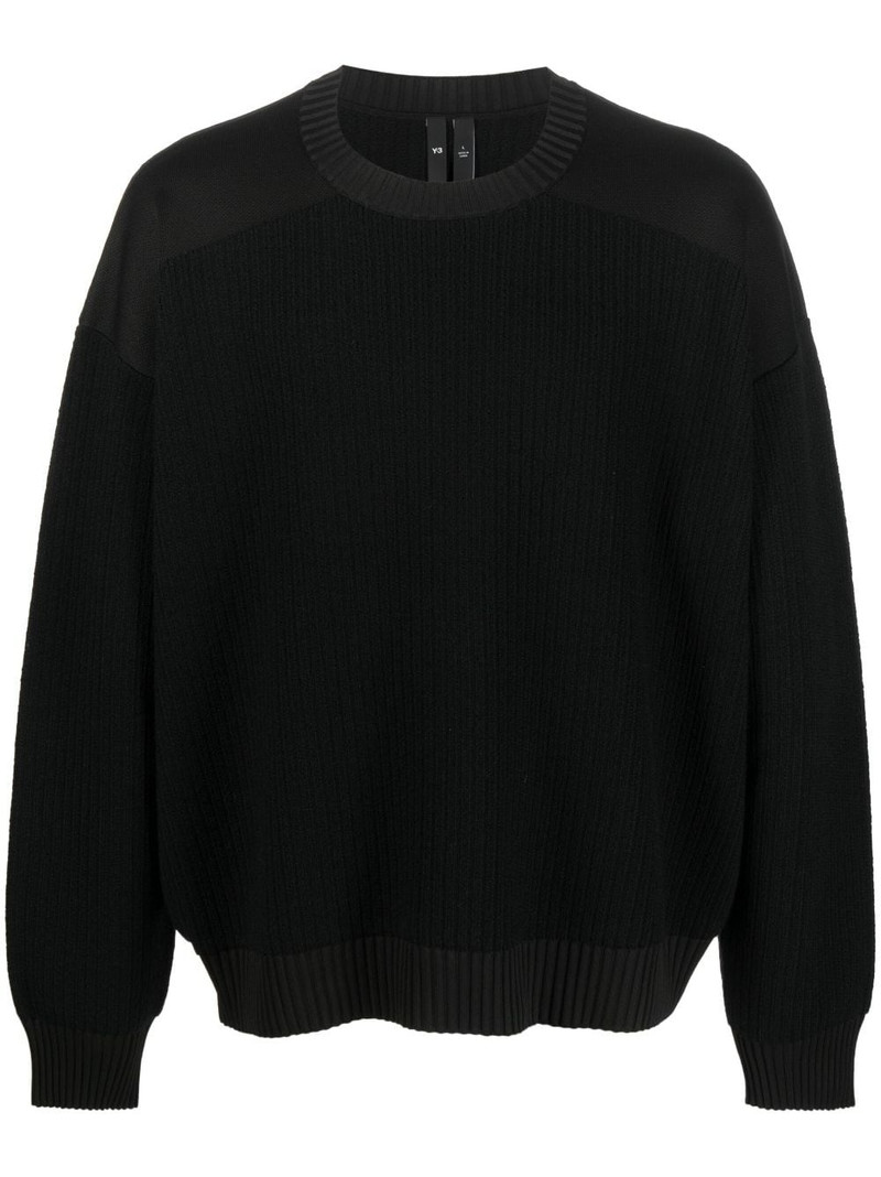 ribbed-knit panelled jumper 1
