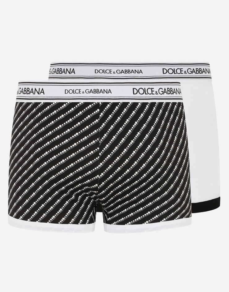 Two-pack plain and printed stretch cotton boxers - 6