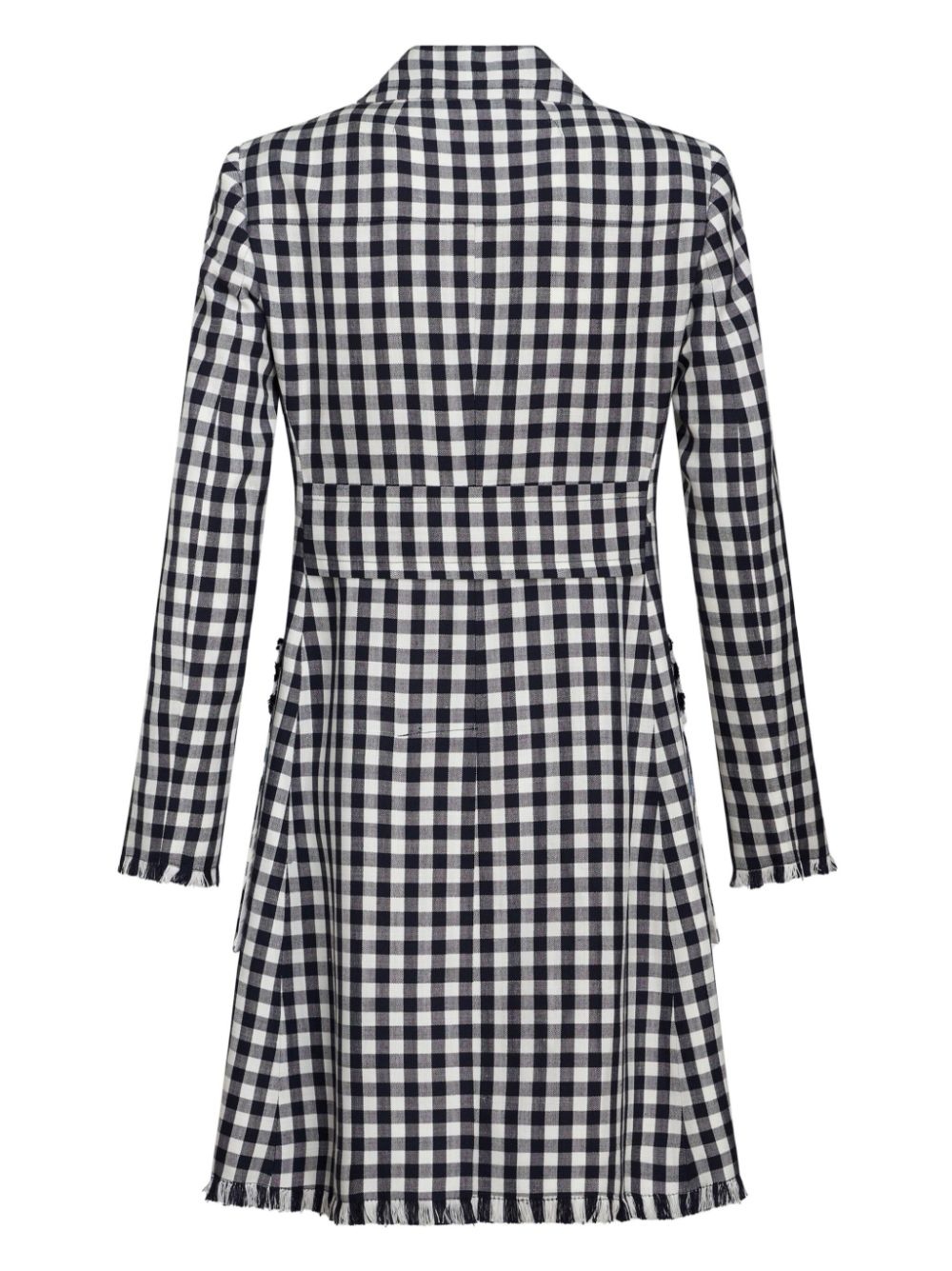 gingham-print double-breasted coat - 6