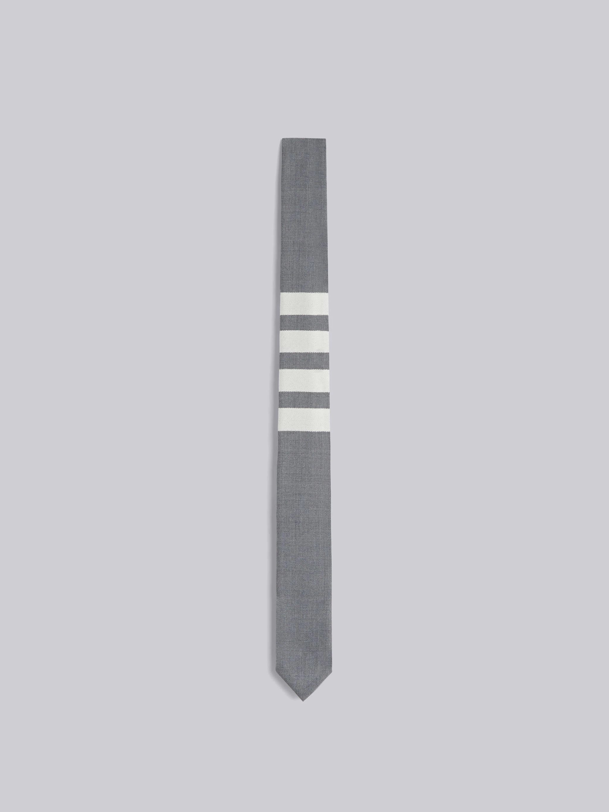 Medium Grey Plain Weave 4-Bar Tie - 1