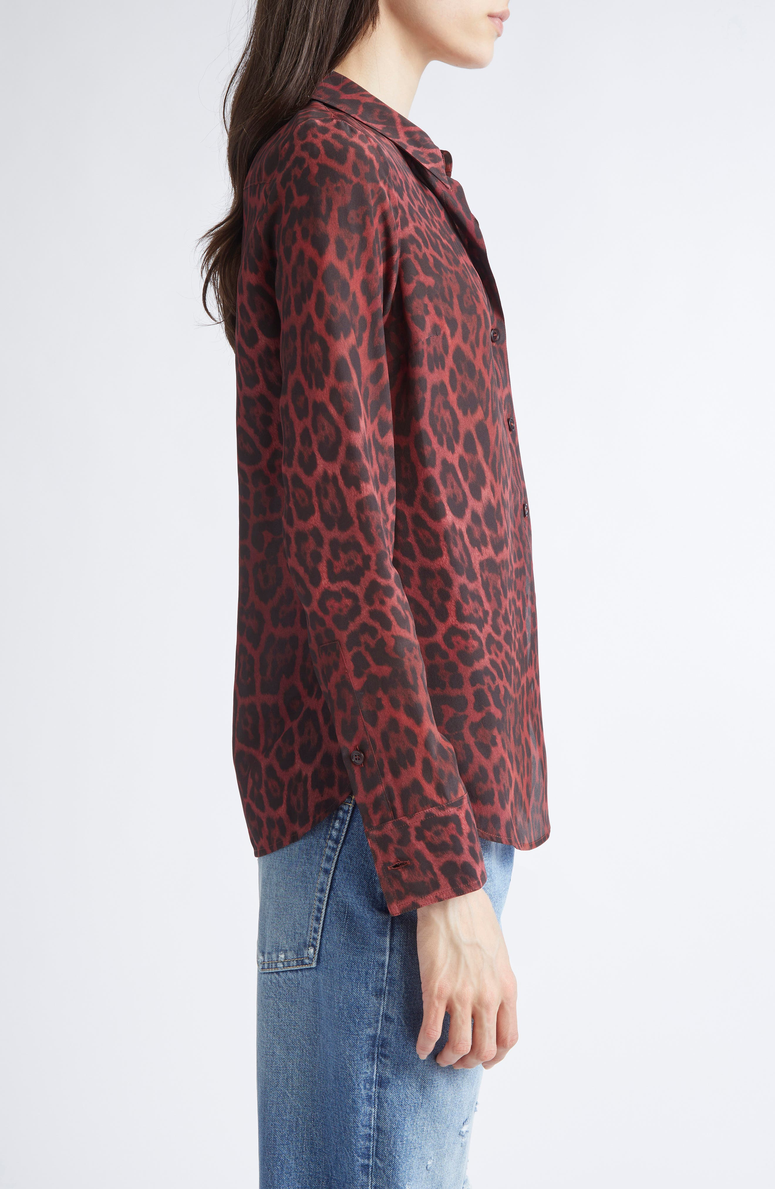 Stella McCartney Iconic Leopard Print Button-Up Shirt in 6062 - 4