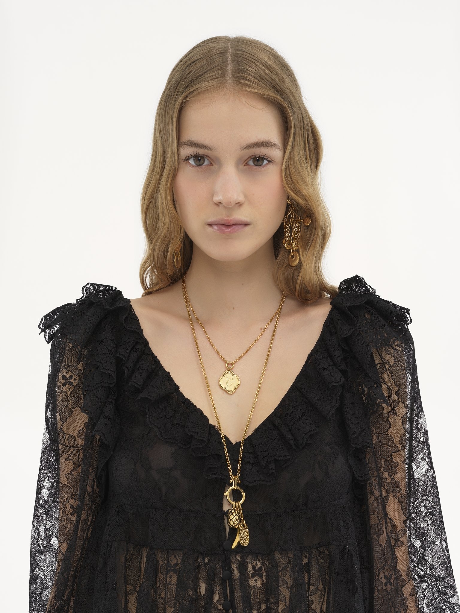 V-NECK CROPPED TOP IN LACE - 7