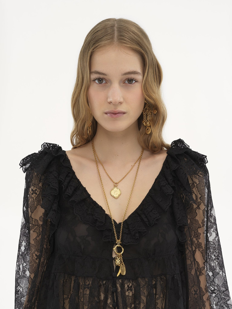 V-NECK CROPPED TOP IN LACE 7