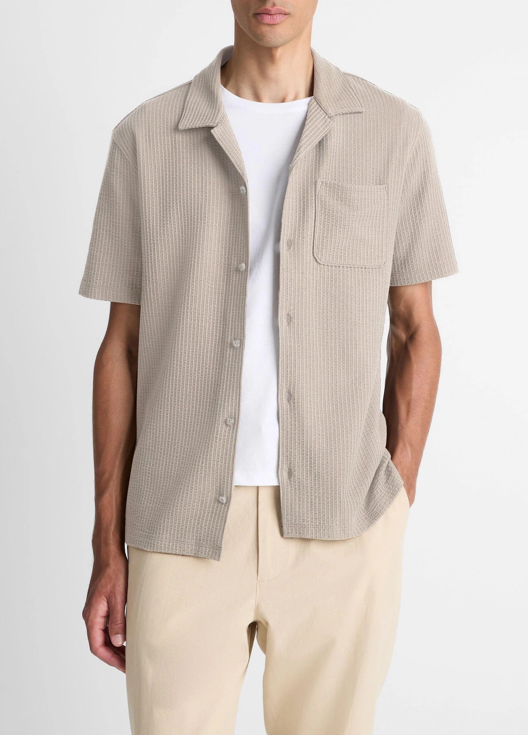 Seersucker-Knit Cotton Cabana Shirt - 1