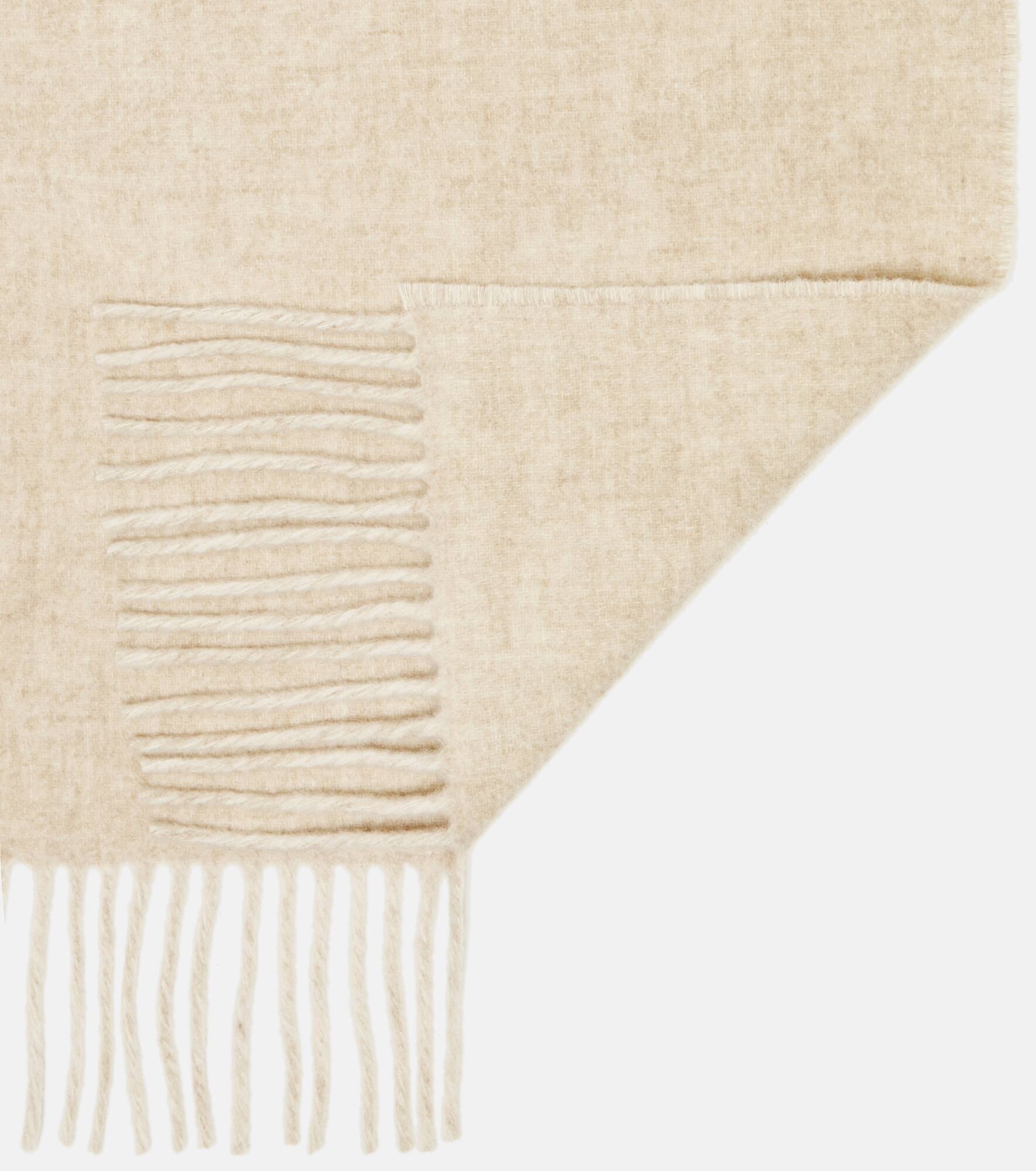 Logo jacquard virgin wool scarf - 5
