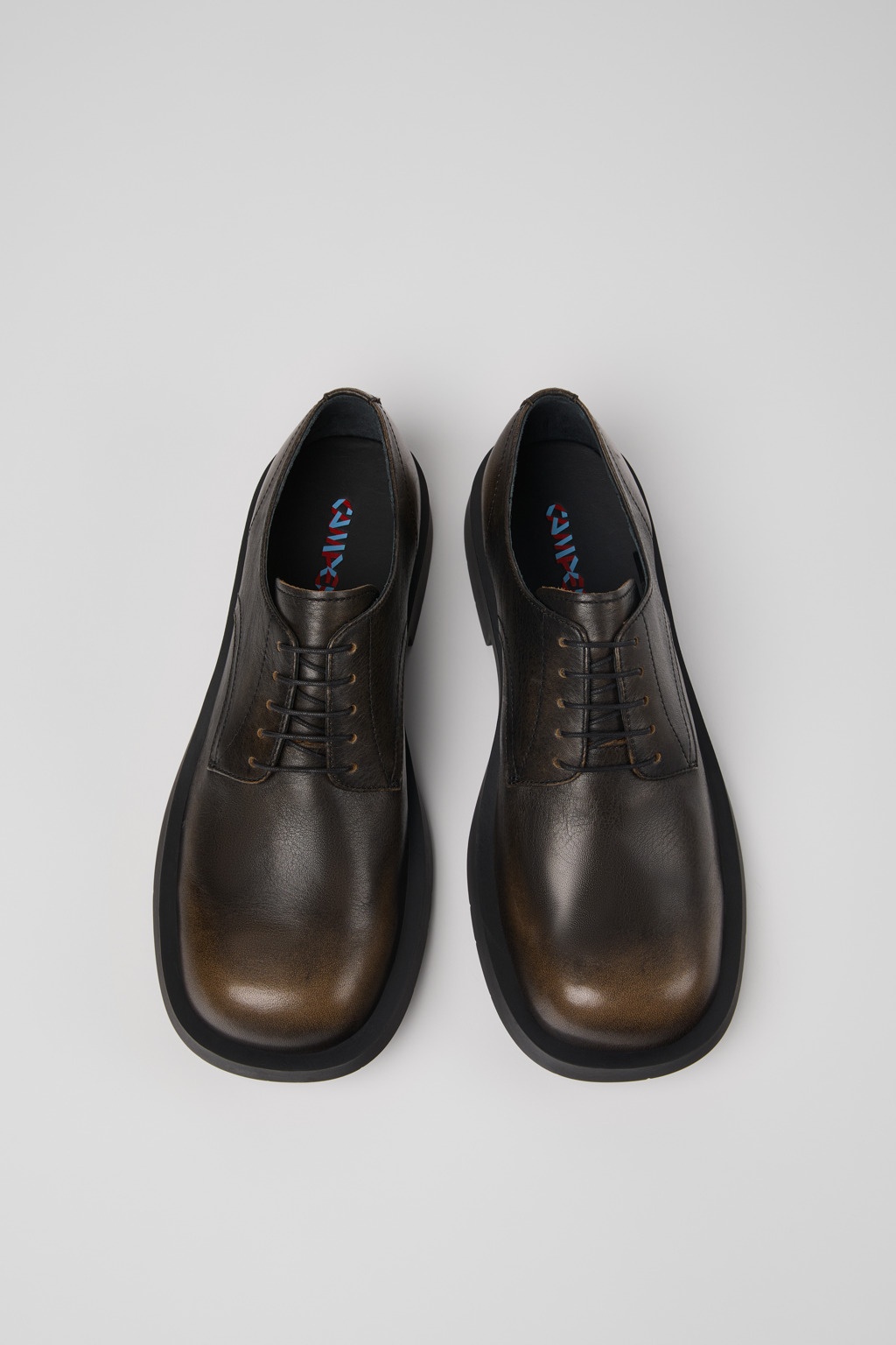 Three-Toned Brushed Leather Shoes - 4