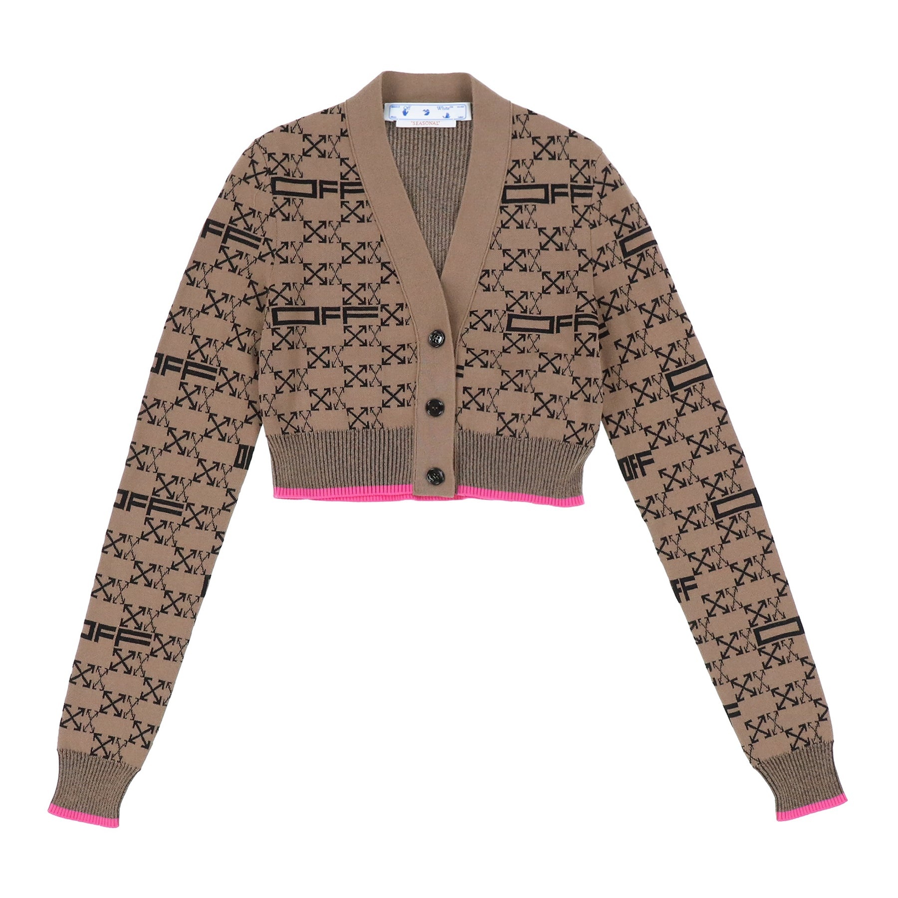 MONOGRAM CARDIGAN / BRW BLK - 1