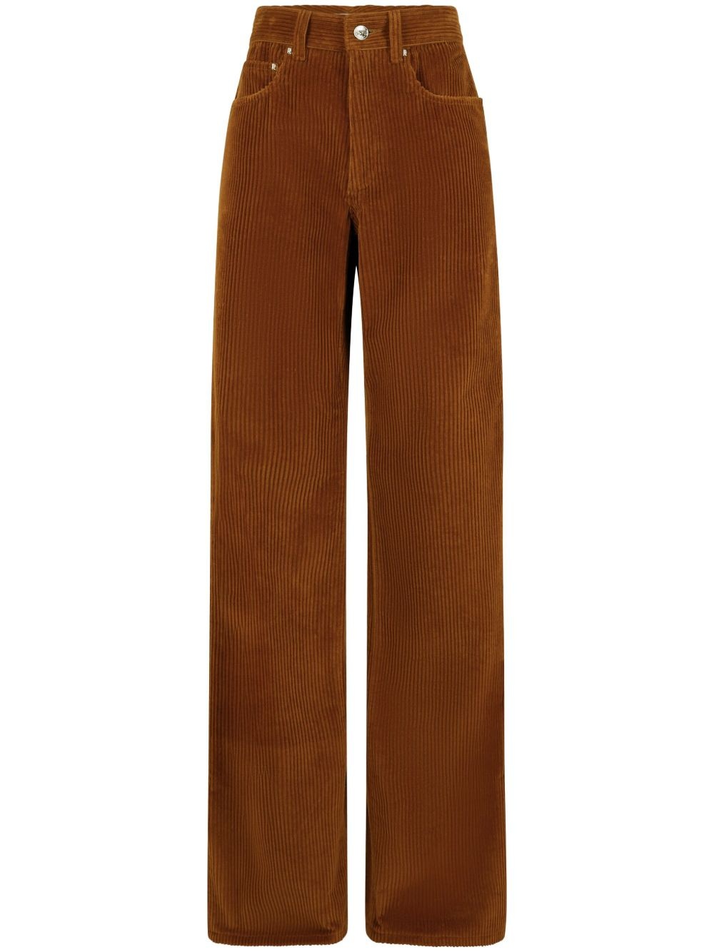 wide-leg corduroy trousers - 1