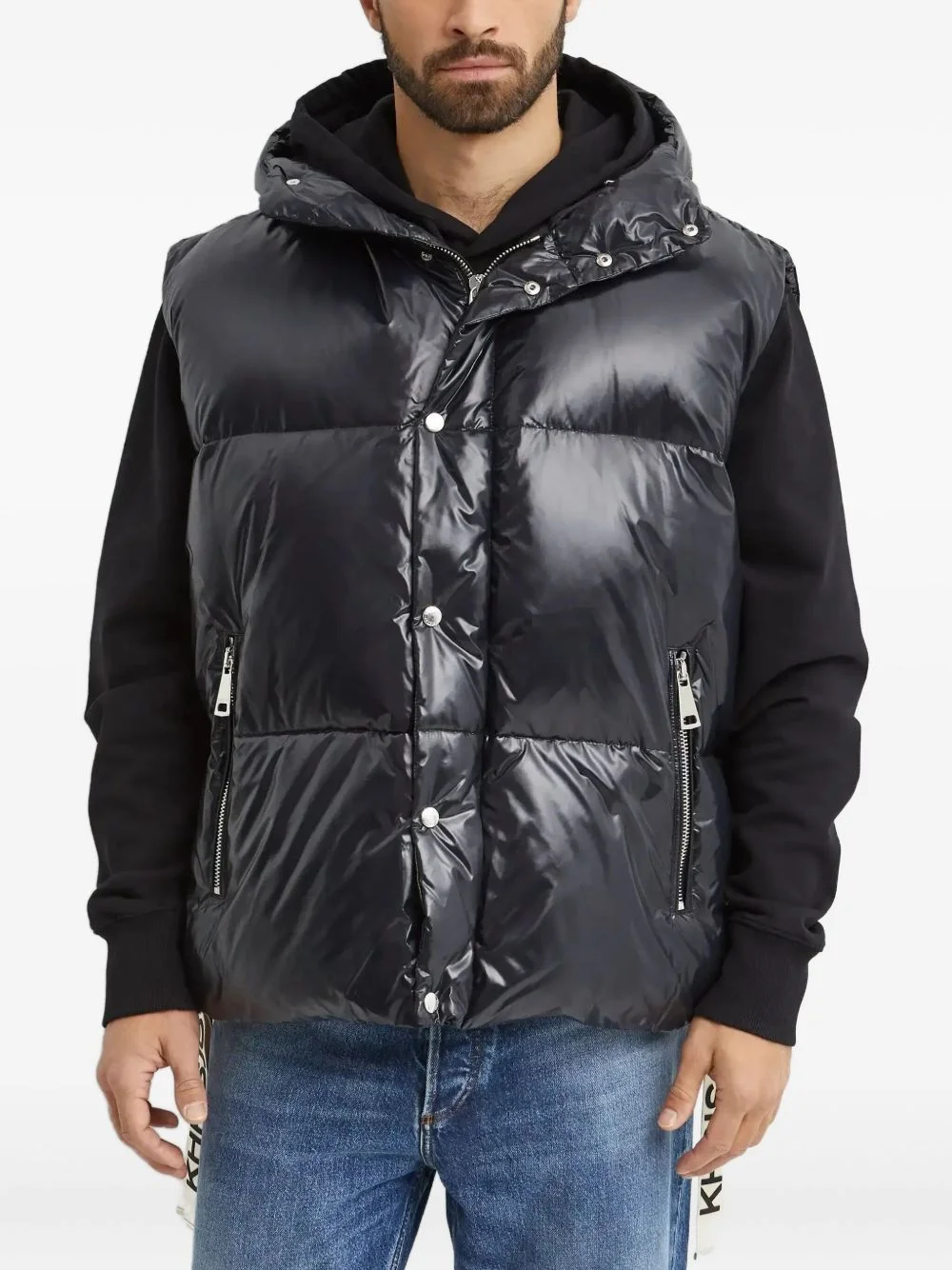zip fastening hooded jacket - 1