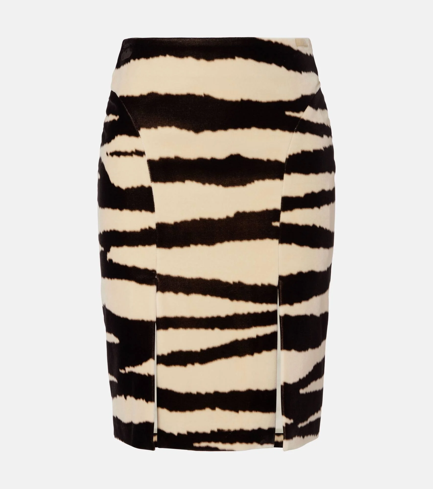 Zebra-print cotton pencil skirt - 1