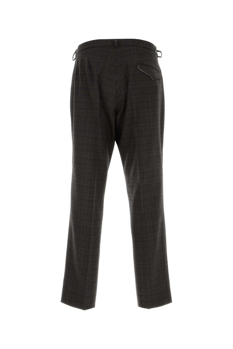 Prada Embroidered Glencheck Pant Tundra Exterior: Virgin Wool Pantaloni outlook