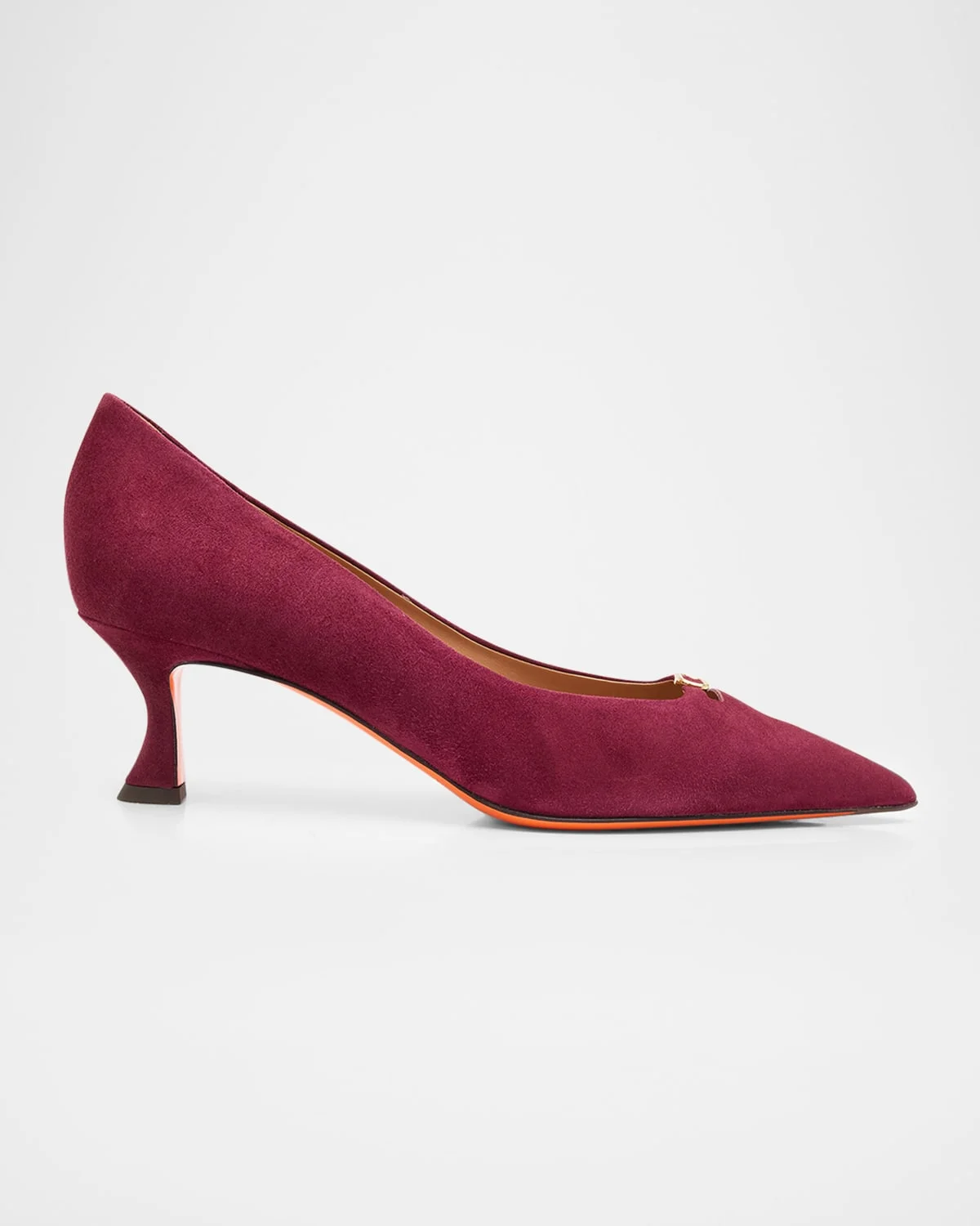 Suede Buckle Mid-Heel Pumps - 1
