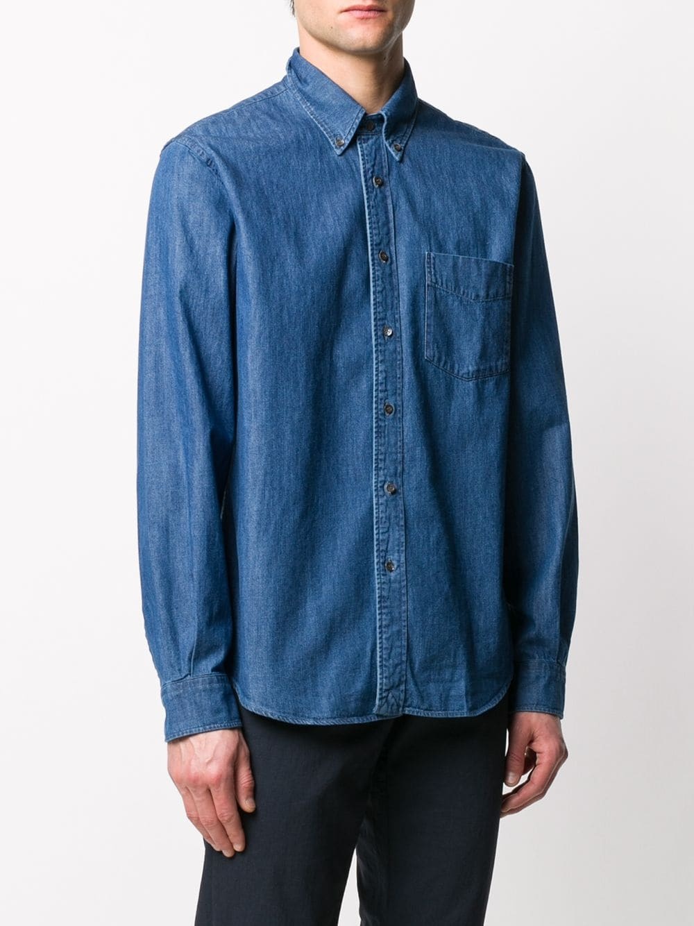 denim button-down shirt - 3