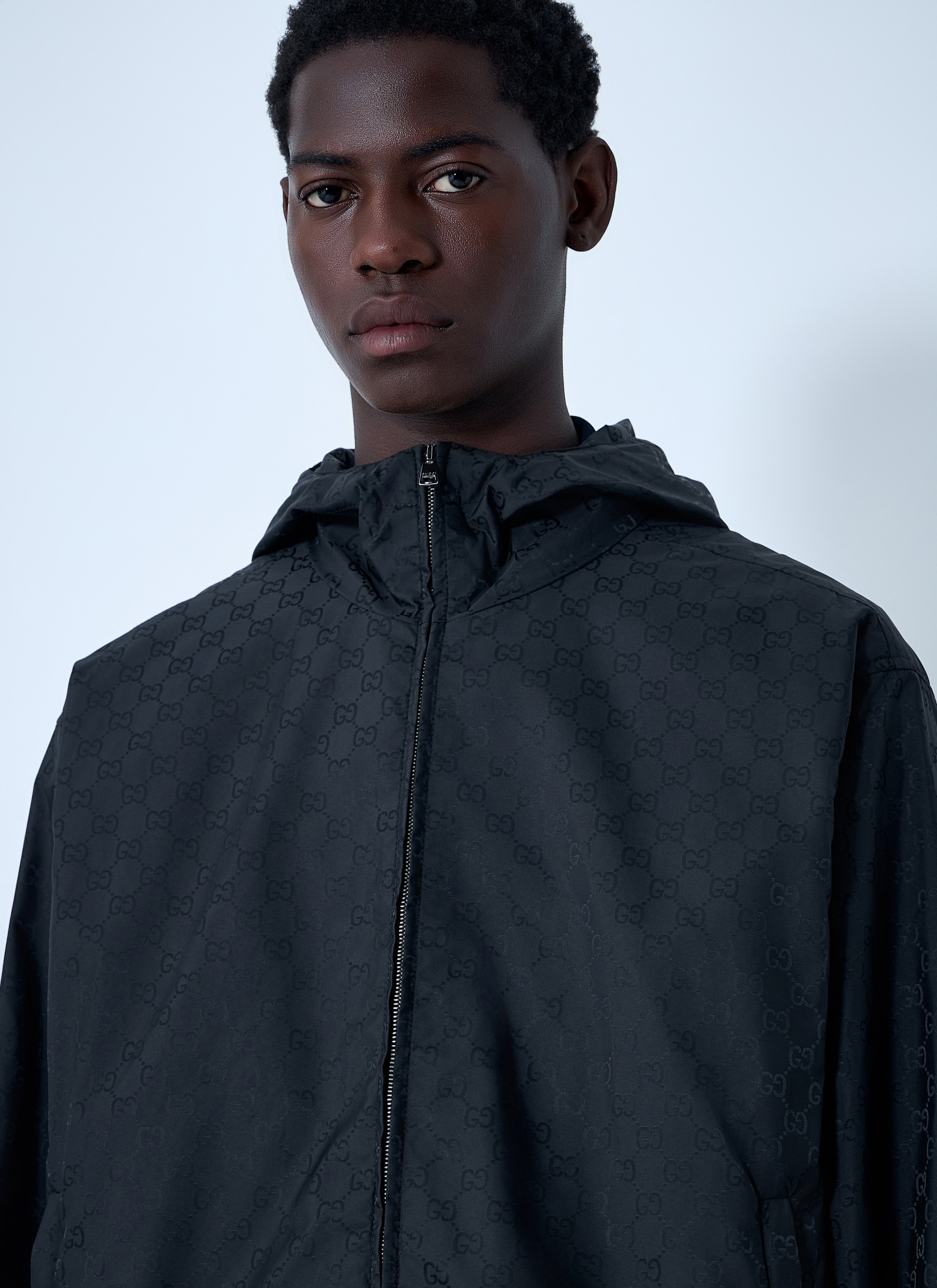 Gucci Men Gg Nylon Zip-Up Jacket - 5
