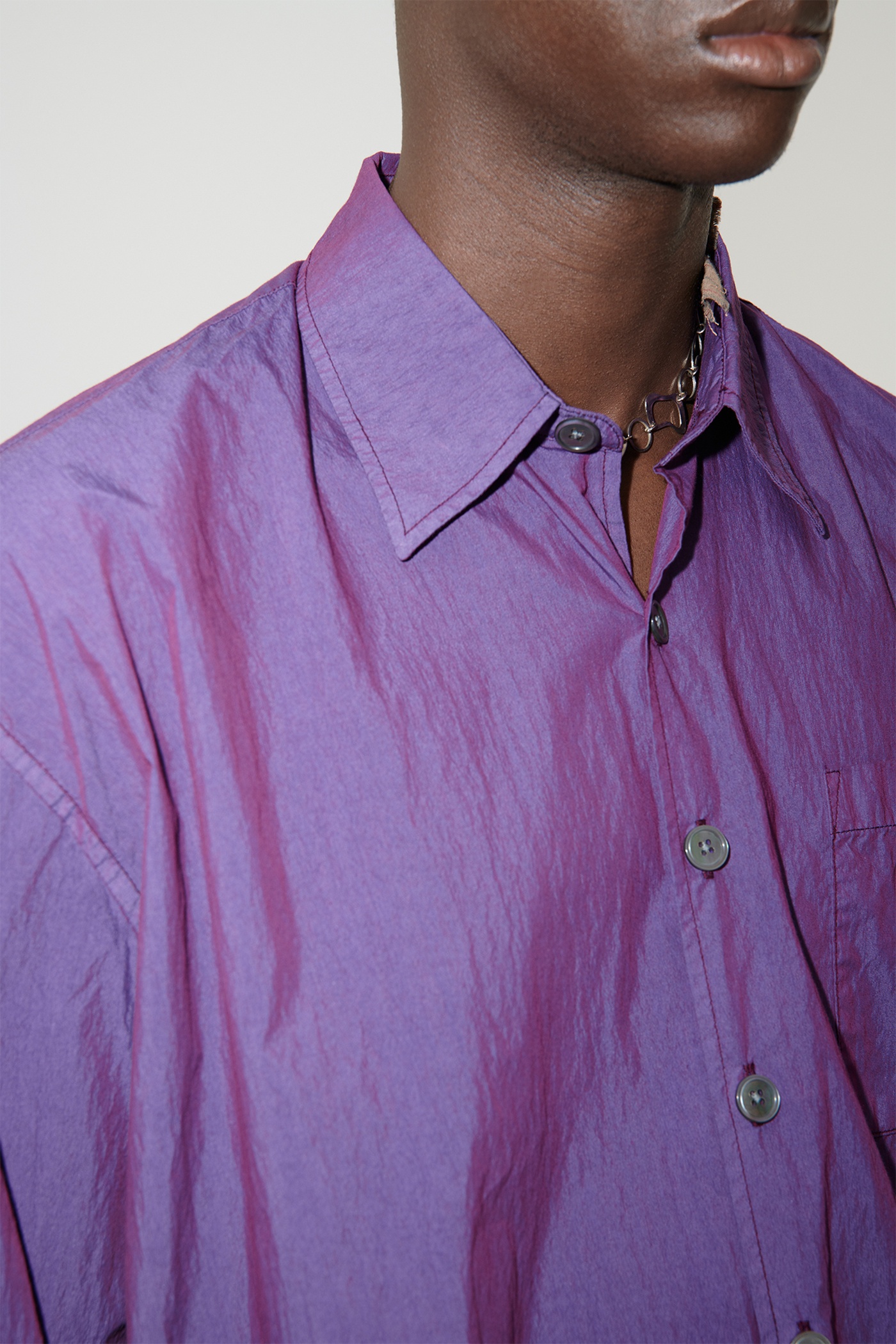 Borrowed Shirt Blackcurrant Parachute Poplin - 3