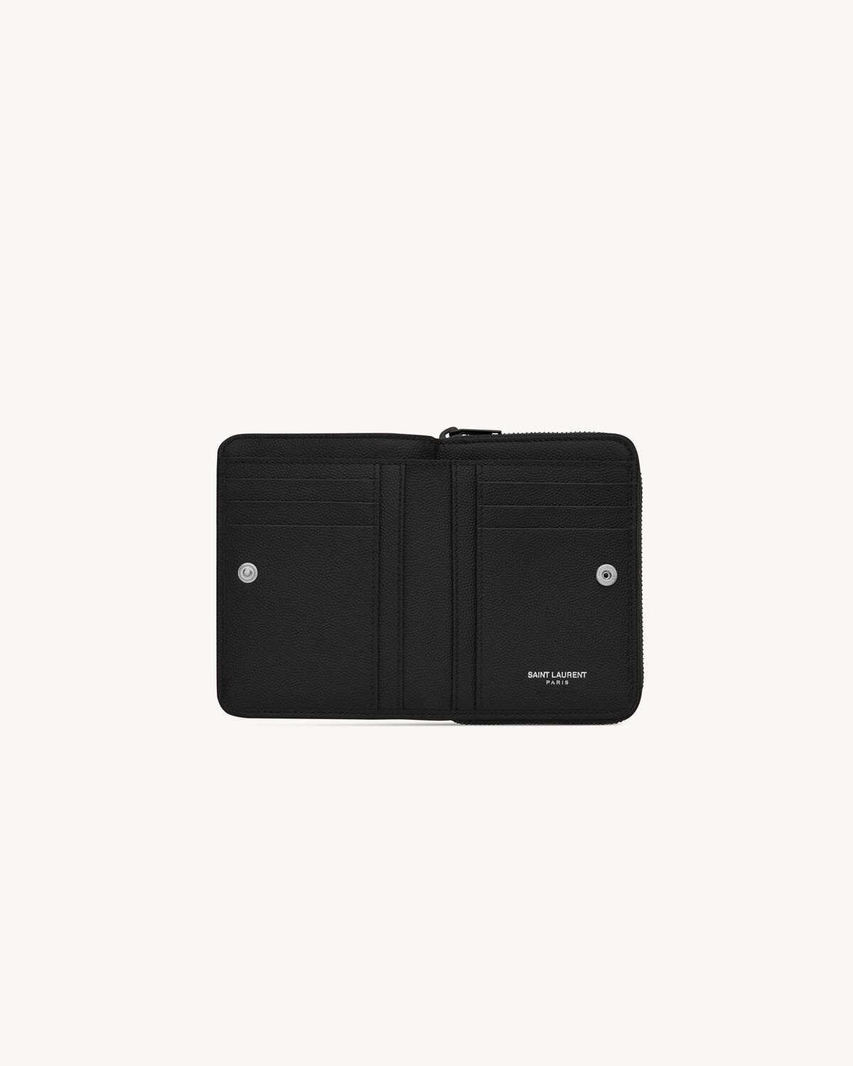 CASSANDRE MATELASSÉ COMPACT ZIP AROUND WALLET IN GRAIN DE POUDRE LEATHER - 4