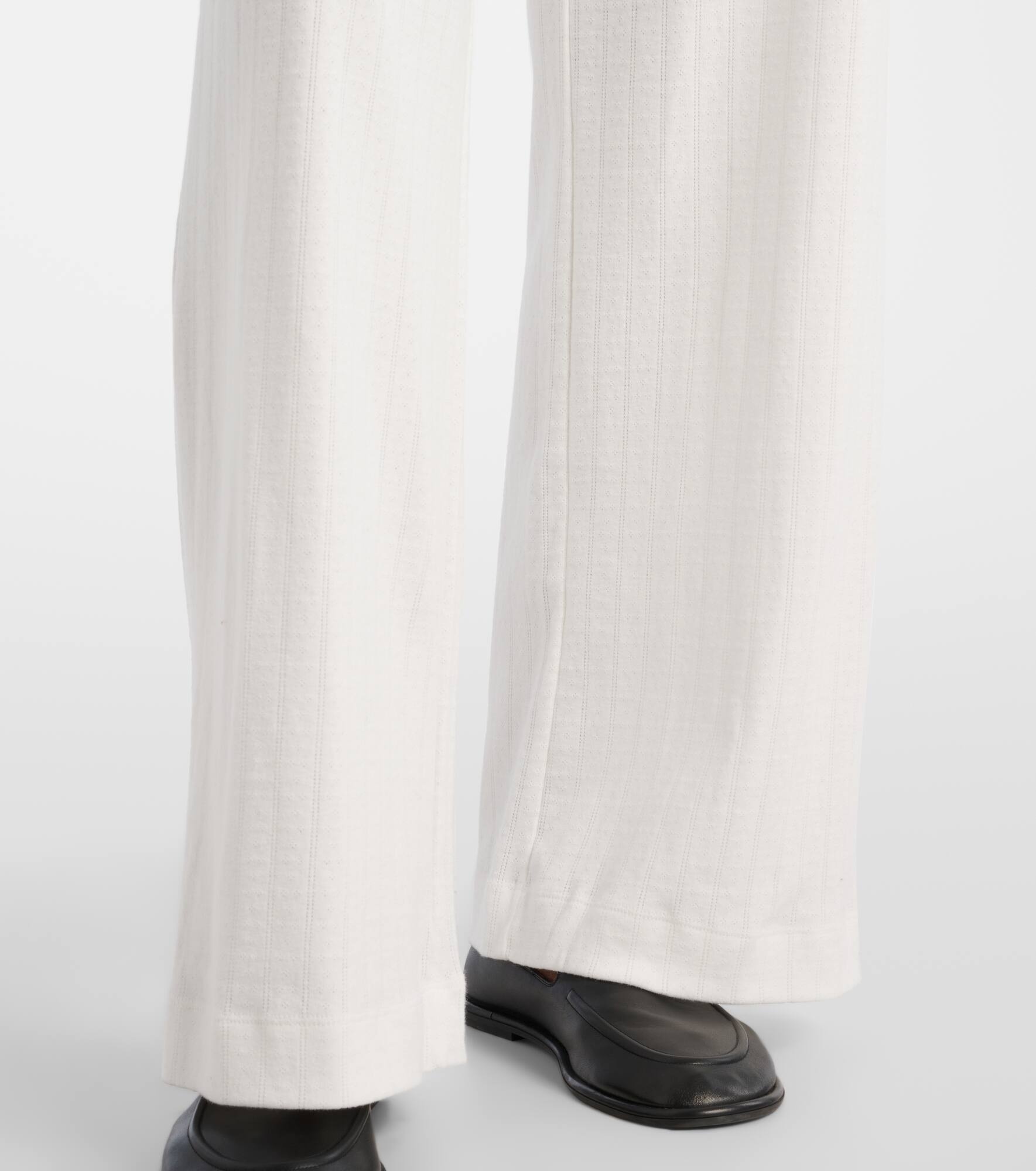 Pointelle cotton wide-leg pants - 5