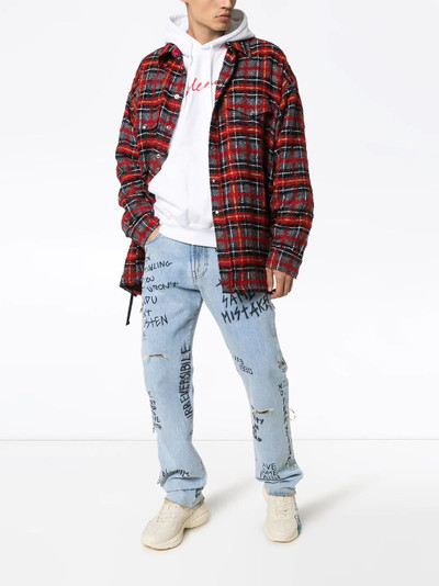 Faith Connexion lace-up detail plaid shirt outlook