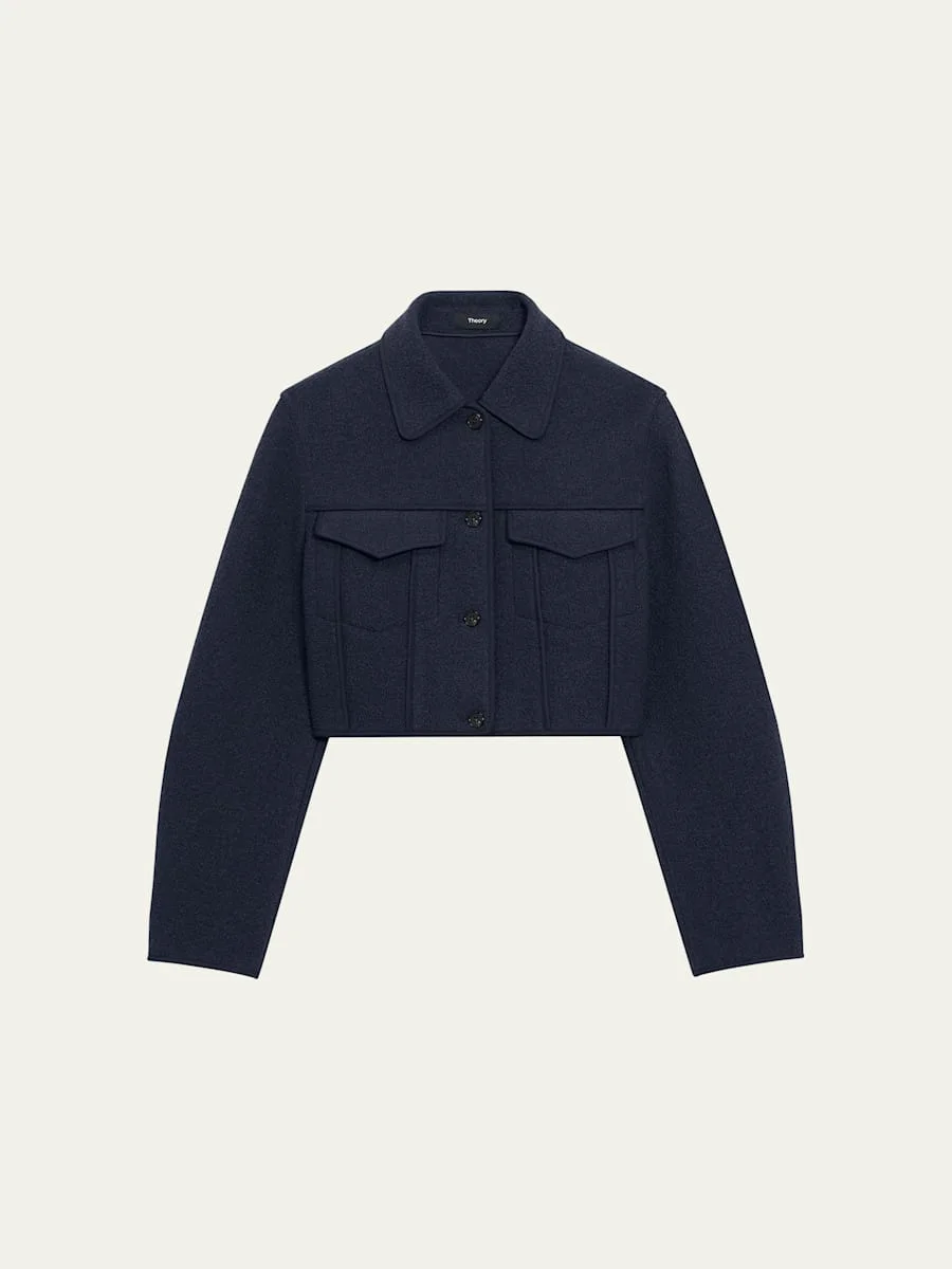 Crop Boucle Trucker Jacket - 1