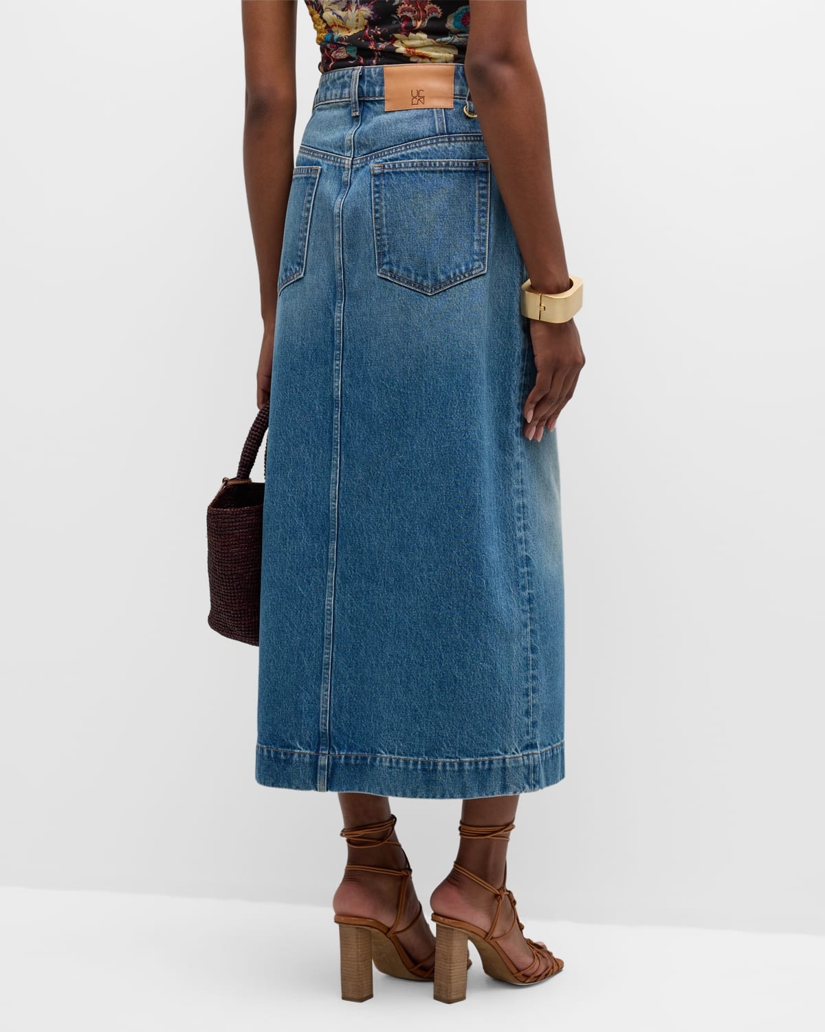 The Bea Vented Midi Denim Skirt - 6